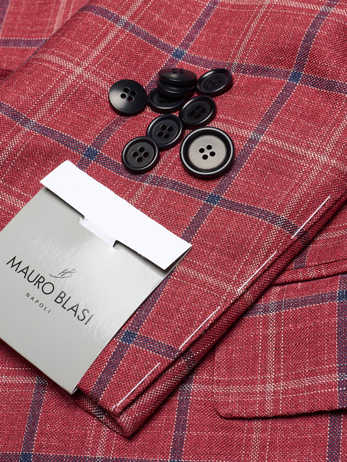 MAURO BLASI Napoli Handmade Plaid Wool Blazer Jacket EU 50 NEW US 40