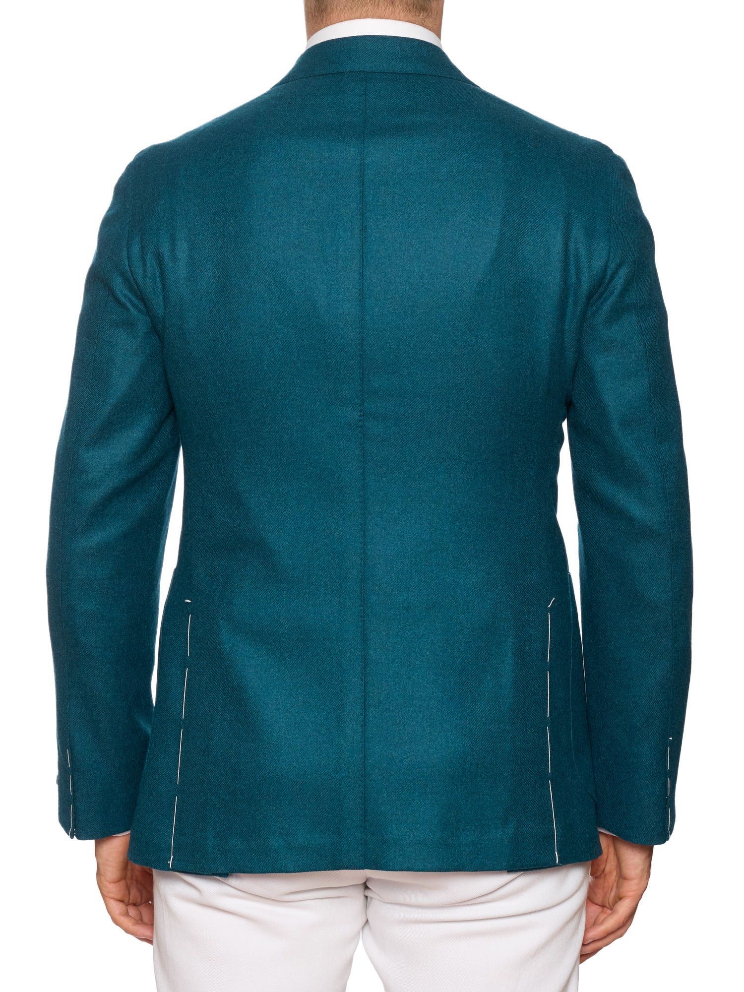 MAURO BLASI Napoli Handmade Turquoise Blue Wool-Cashmere Jacket