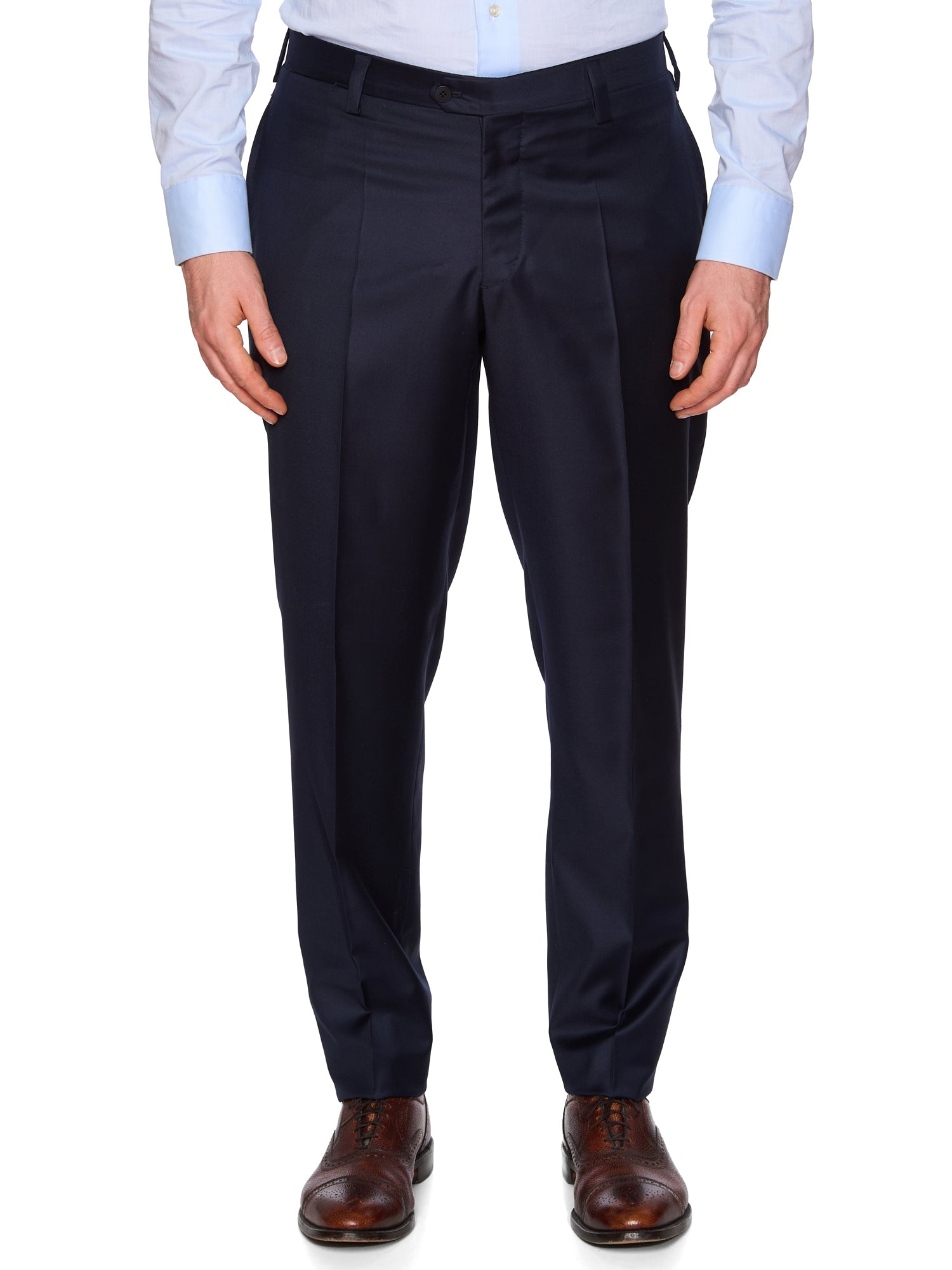 MAURO BLASI Navy Blue Wool Super 150'S Dress Pants EU 52 NEW US 36