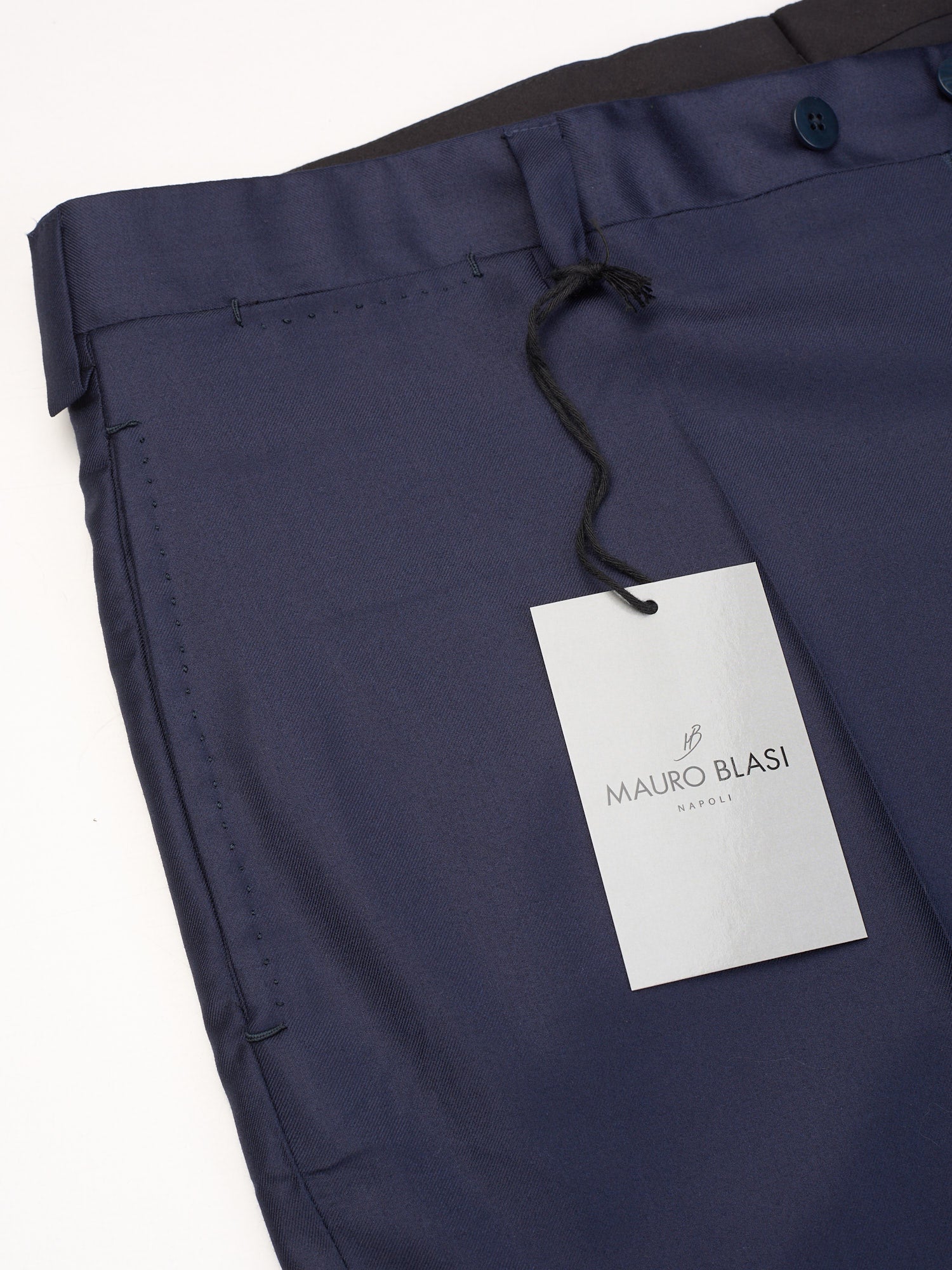 MAURO BLASI Navy Blue Wool Super 150'S Dress Pants EU 52 NEW US 36