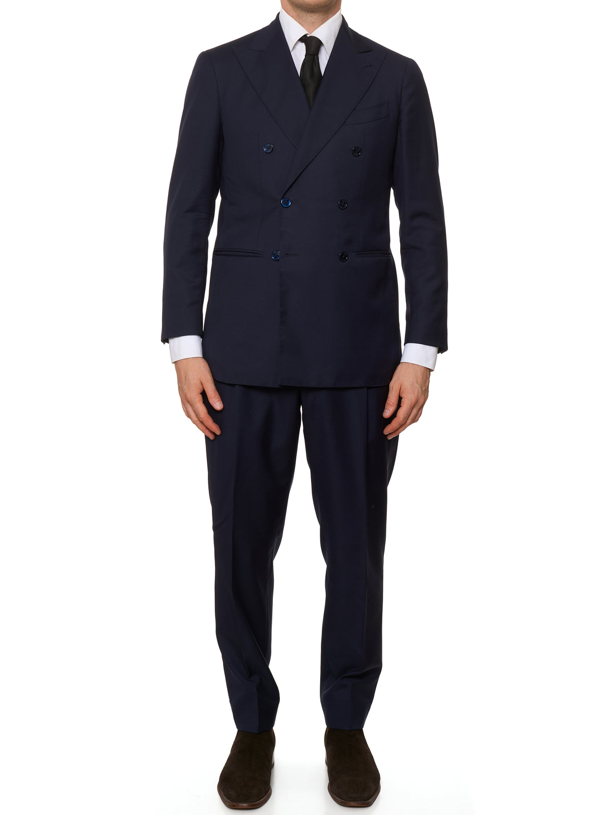 MAX BY MASSIMO PASINATO Navy Blue Double Breasted Wool VBC Perennial Suit
