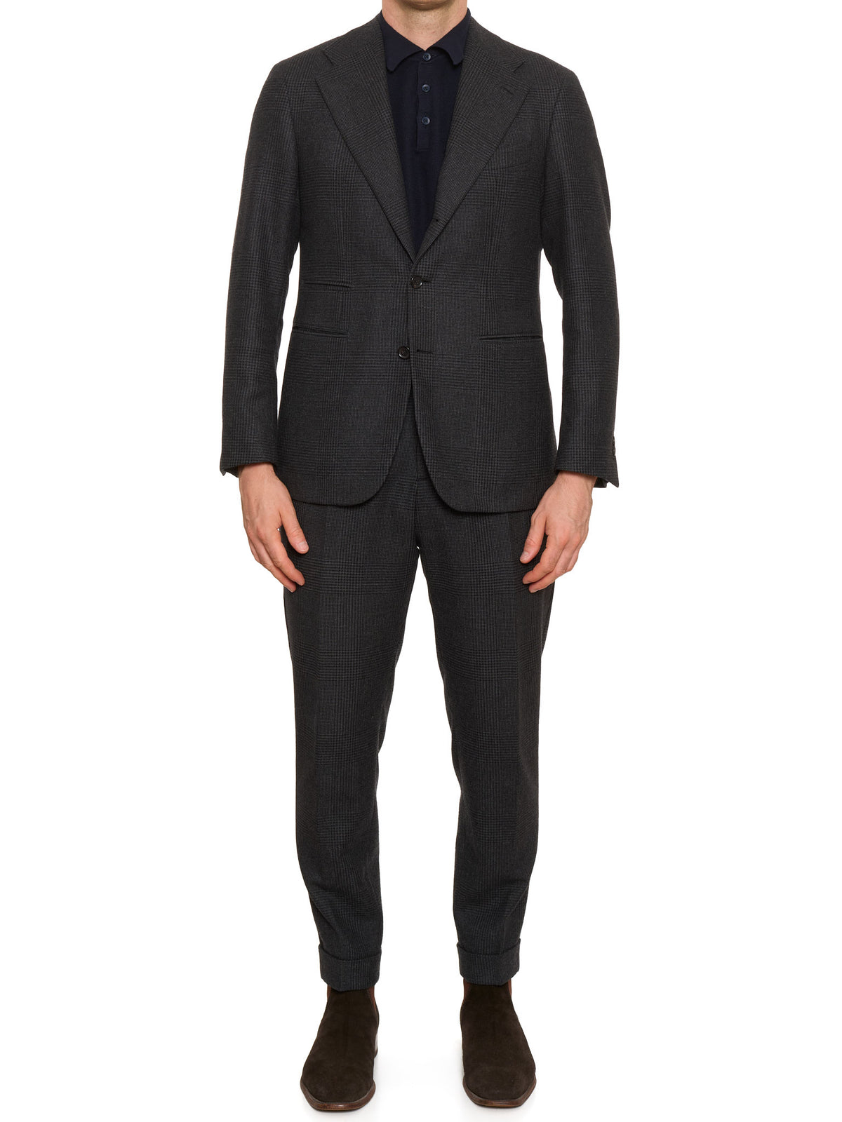 MAX MASSIMO PASINATO Gray Glen Plaid Heavy Wool Flannel Suit NEW