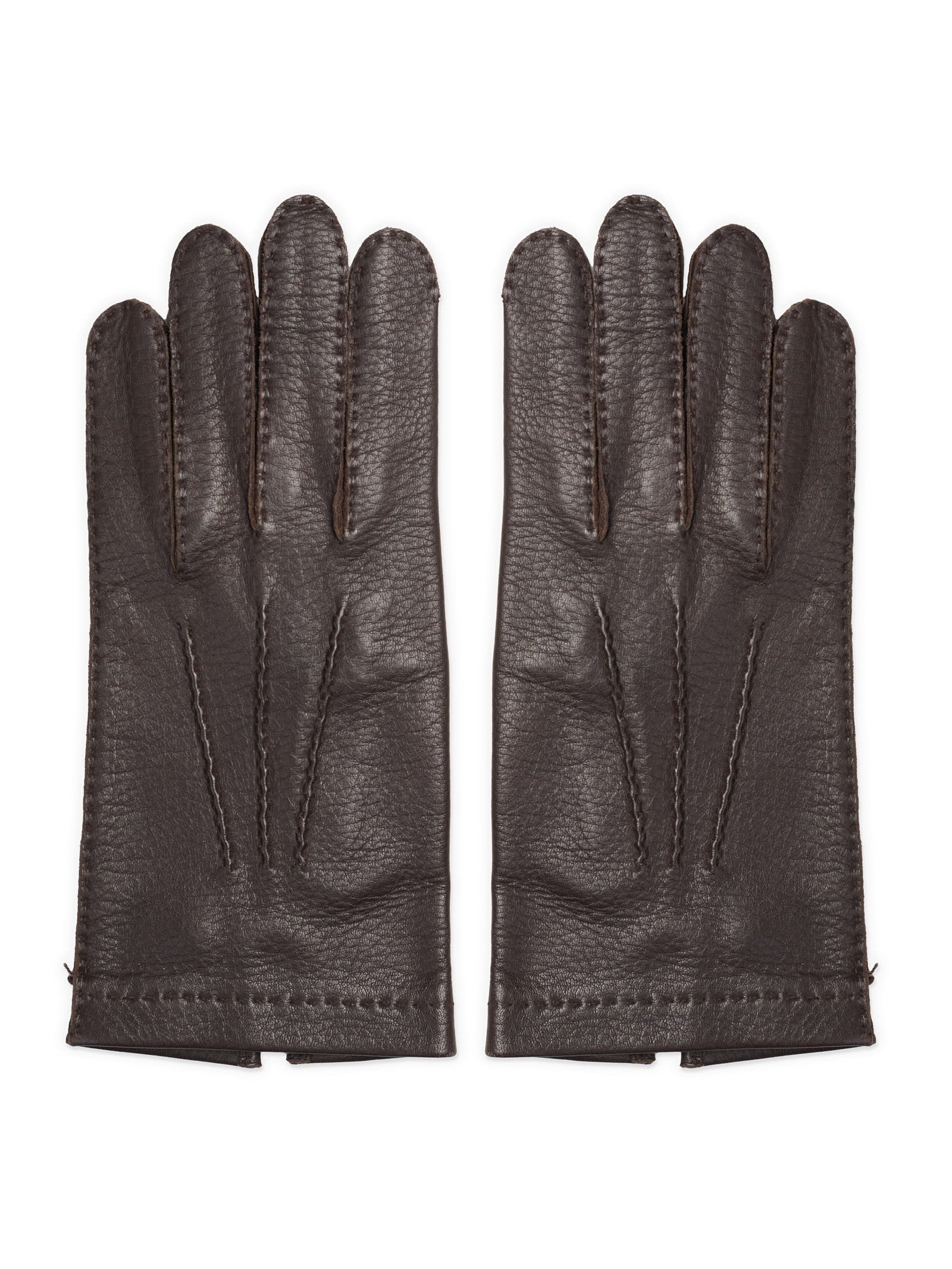 MEROLA Roma Brown Deerskin Hand Stitched Unlined Gloves NEW