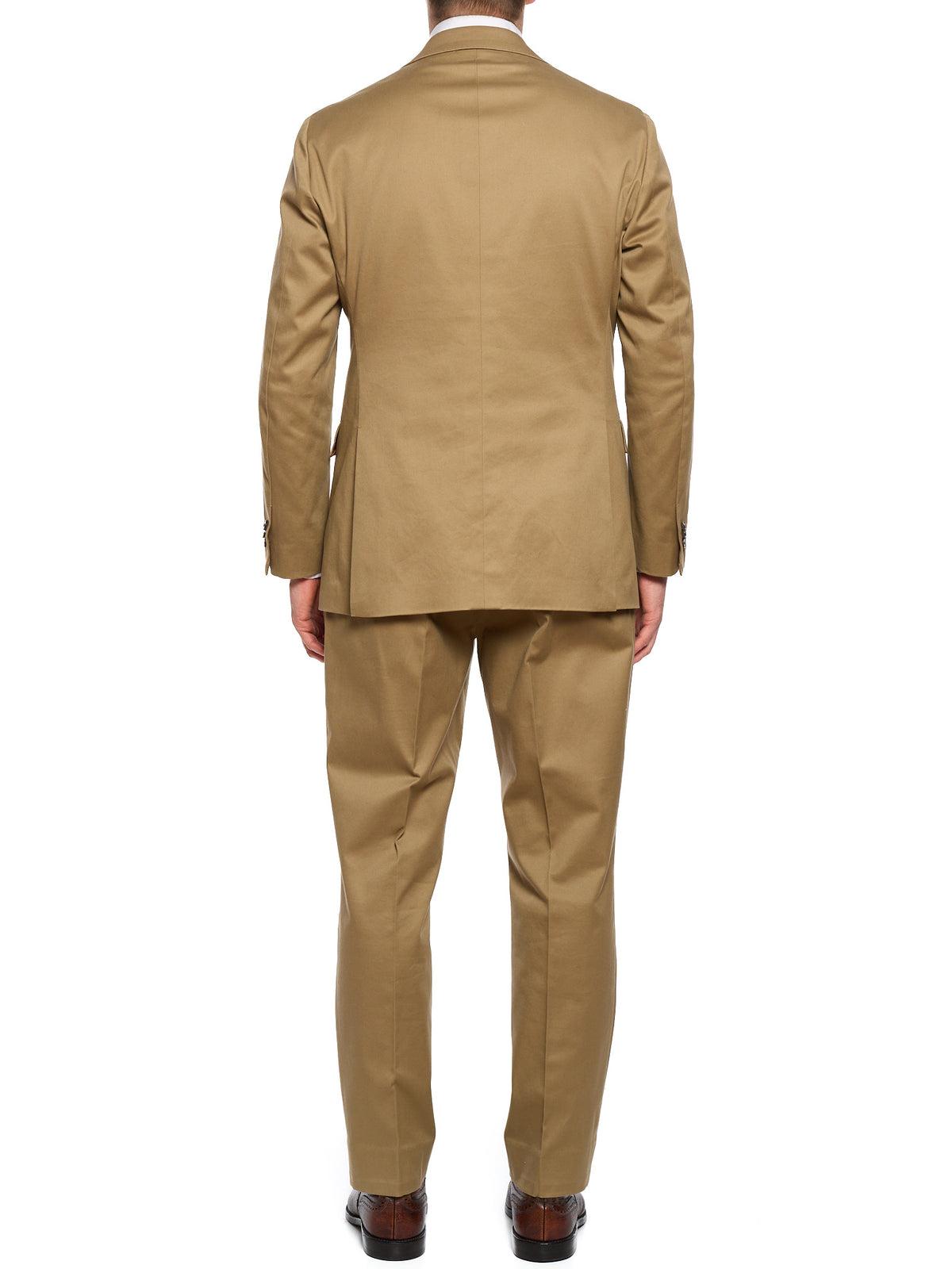 MILAN KELECENI Tan Cotton Twill Spring-Summer Handmade Suit
