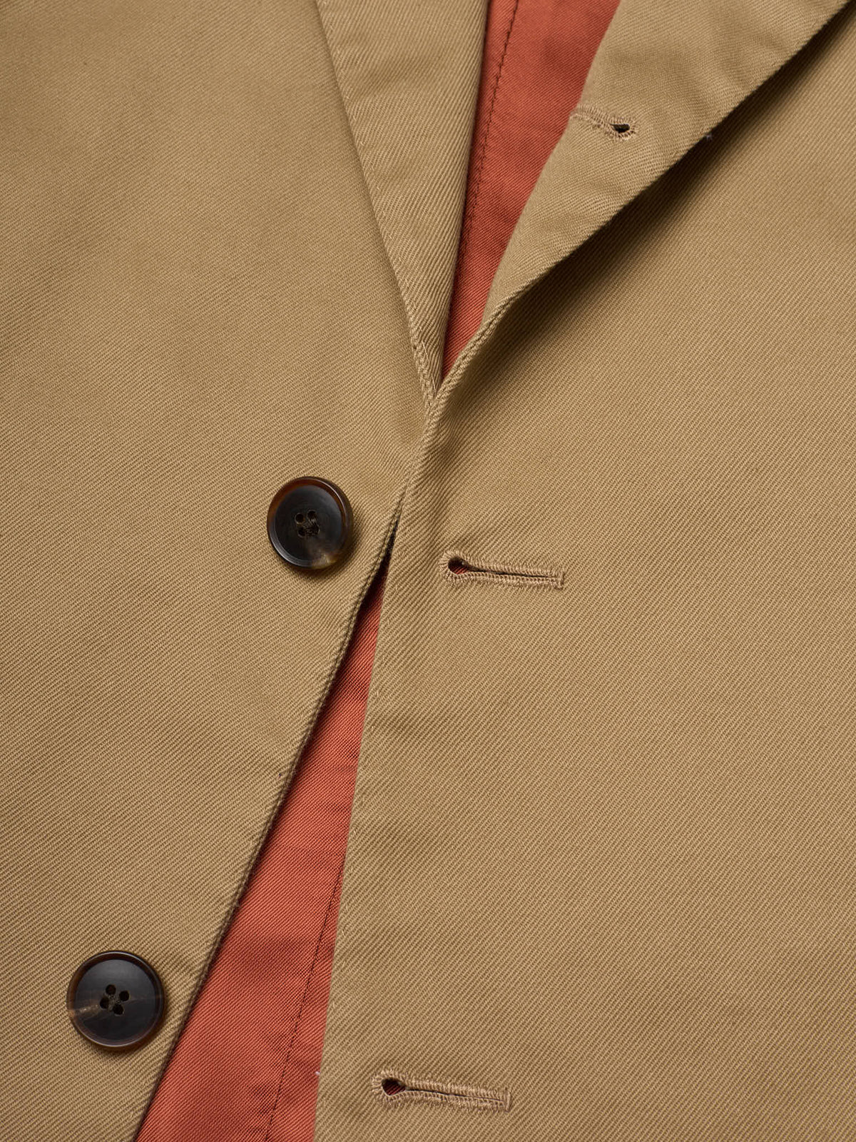 MILAN KELECENI Tan Cotton Twill Spring-Summer Handmade Suit