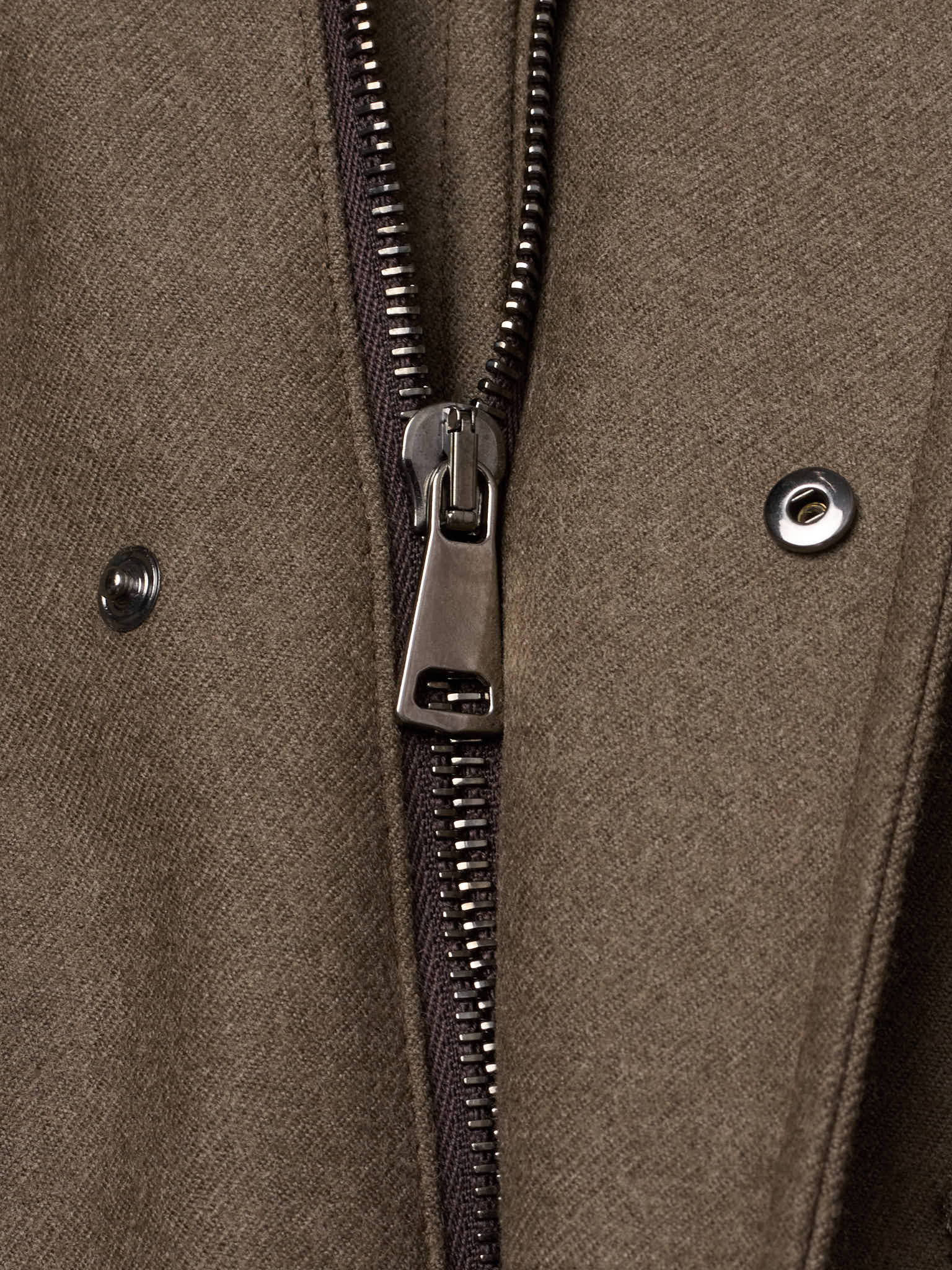 MILAN KELECENI Olive Pure Wool Flannel Utility Field Jacket
