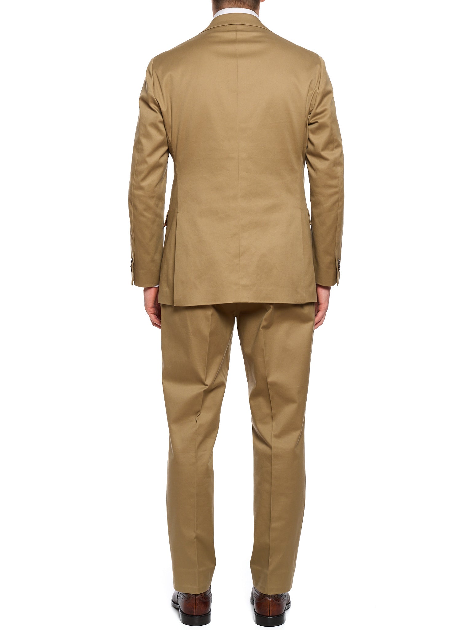MILAN KELECENI Tan Cotton Twill Spring-Summer Handmade Suit