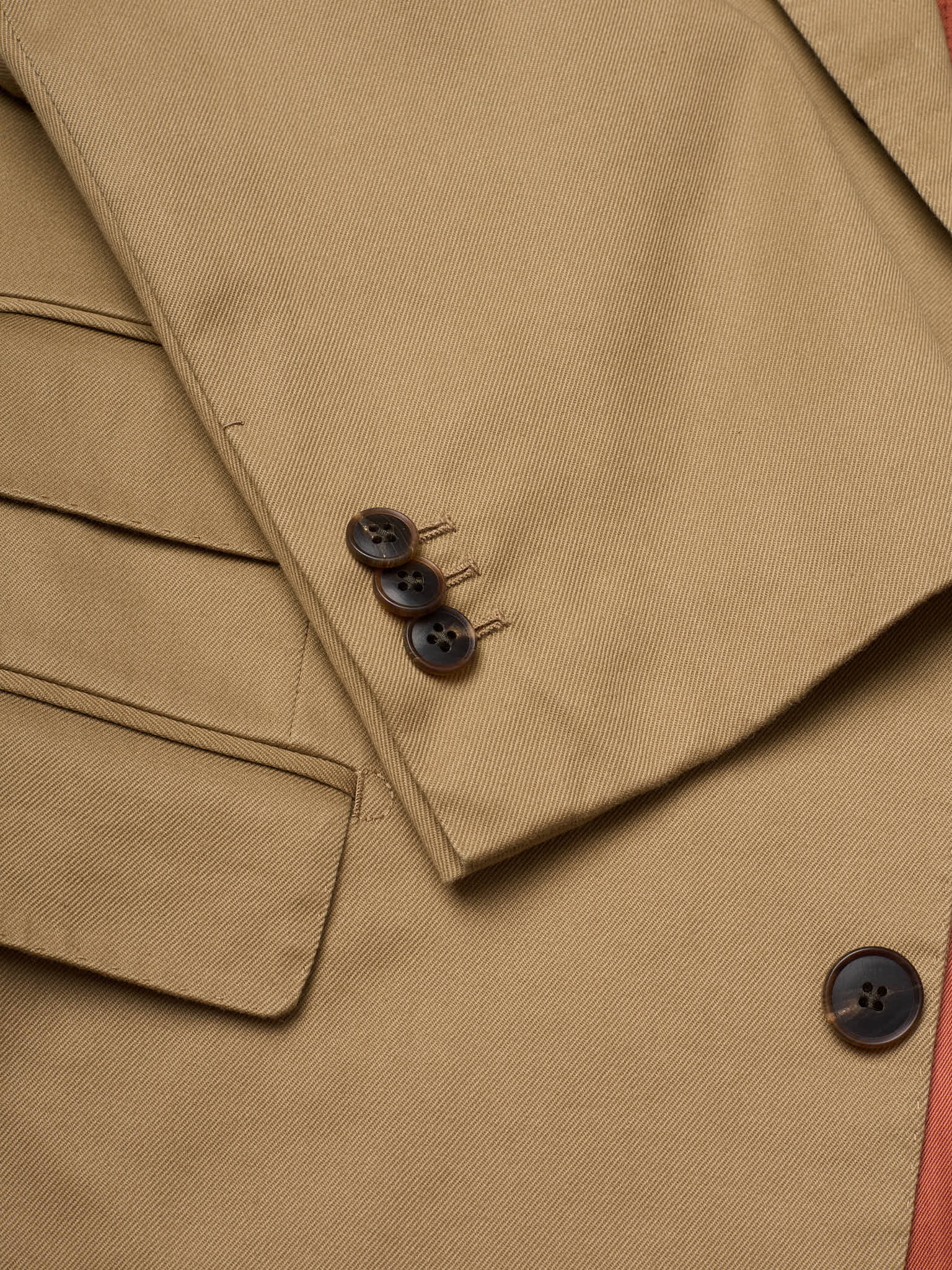 MILAN KELECENI Tan Cotton Twill Spring-Summer Handmade Suit