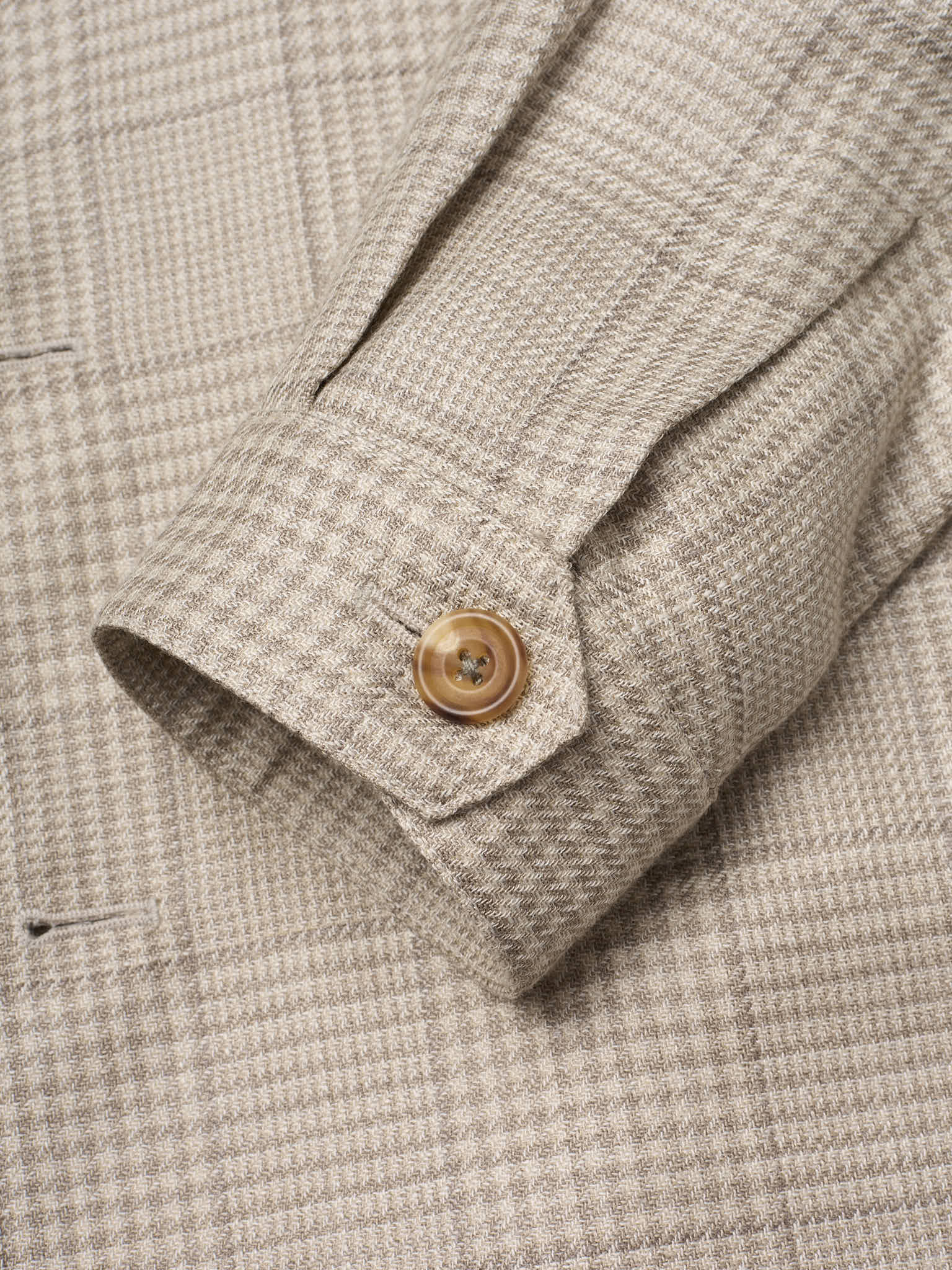 MILAN KELECENI Gray Glen Plaid Loro Piana Fabric Wool-Silk-Linen Overshirt Jacket