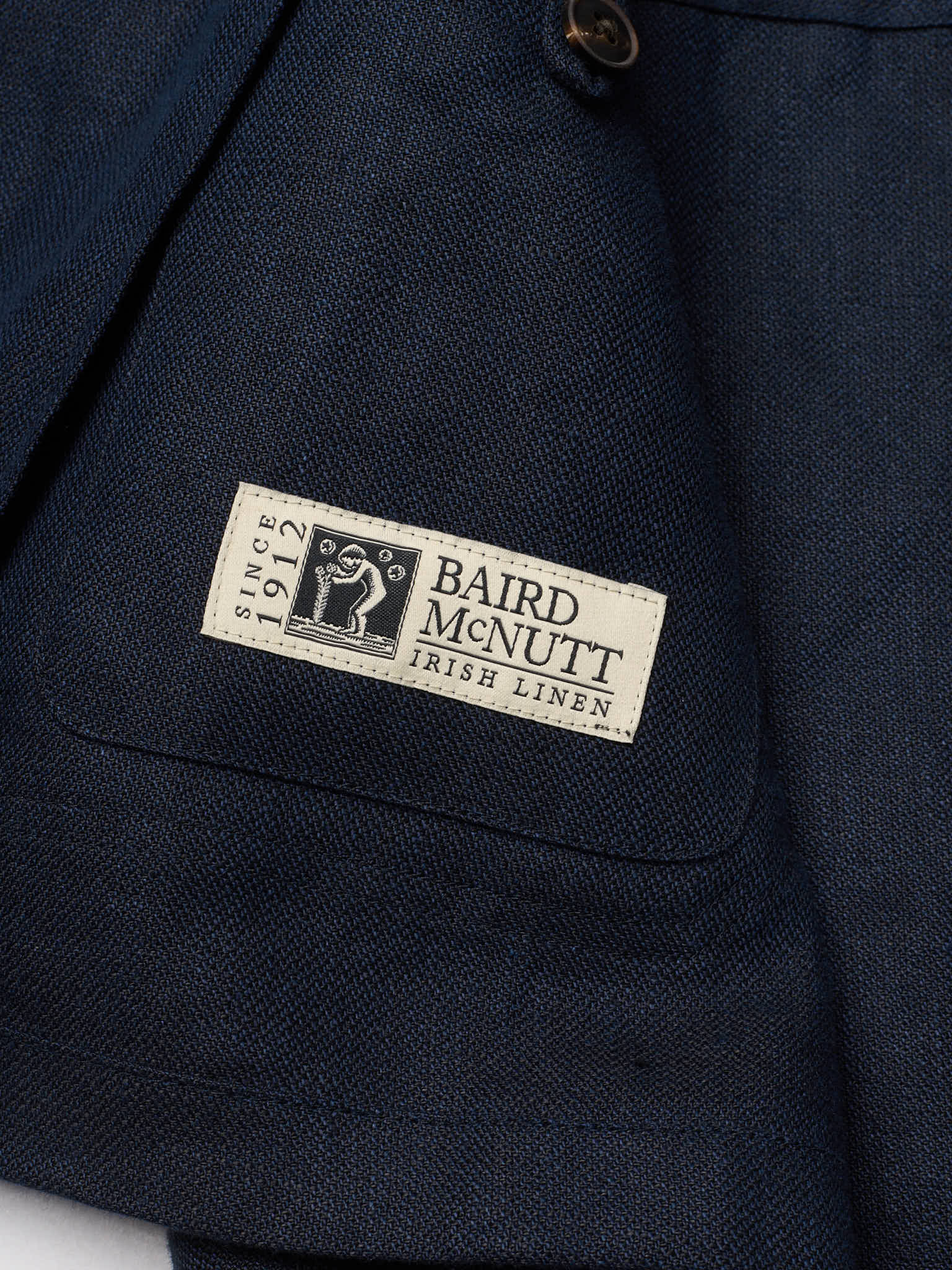 MILAN KELECENI Navy Blue Irish Linen Unlined Travel Jacket