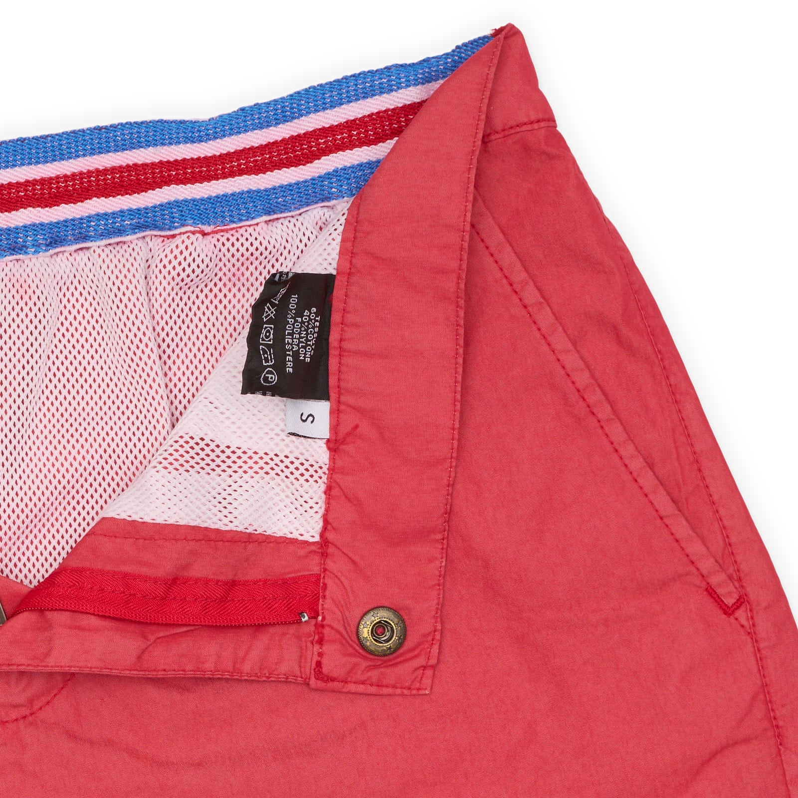 MODFITTERS Red Cotton-Nylon Swim Shorts Trunks NEW S