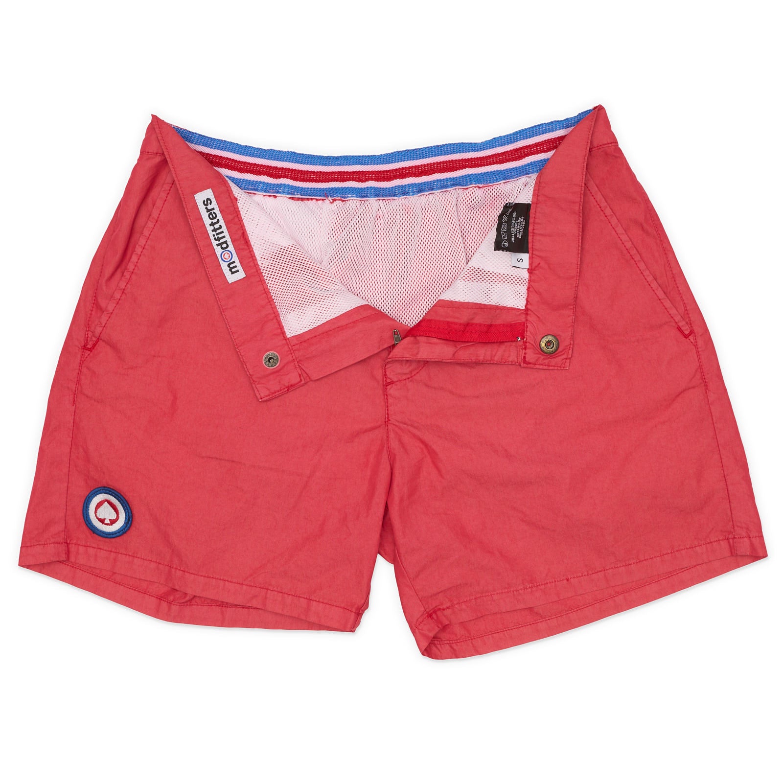 MODFITTERS Red Cotton-Nylon Swim Shorts Trunks NEW S