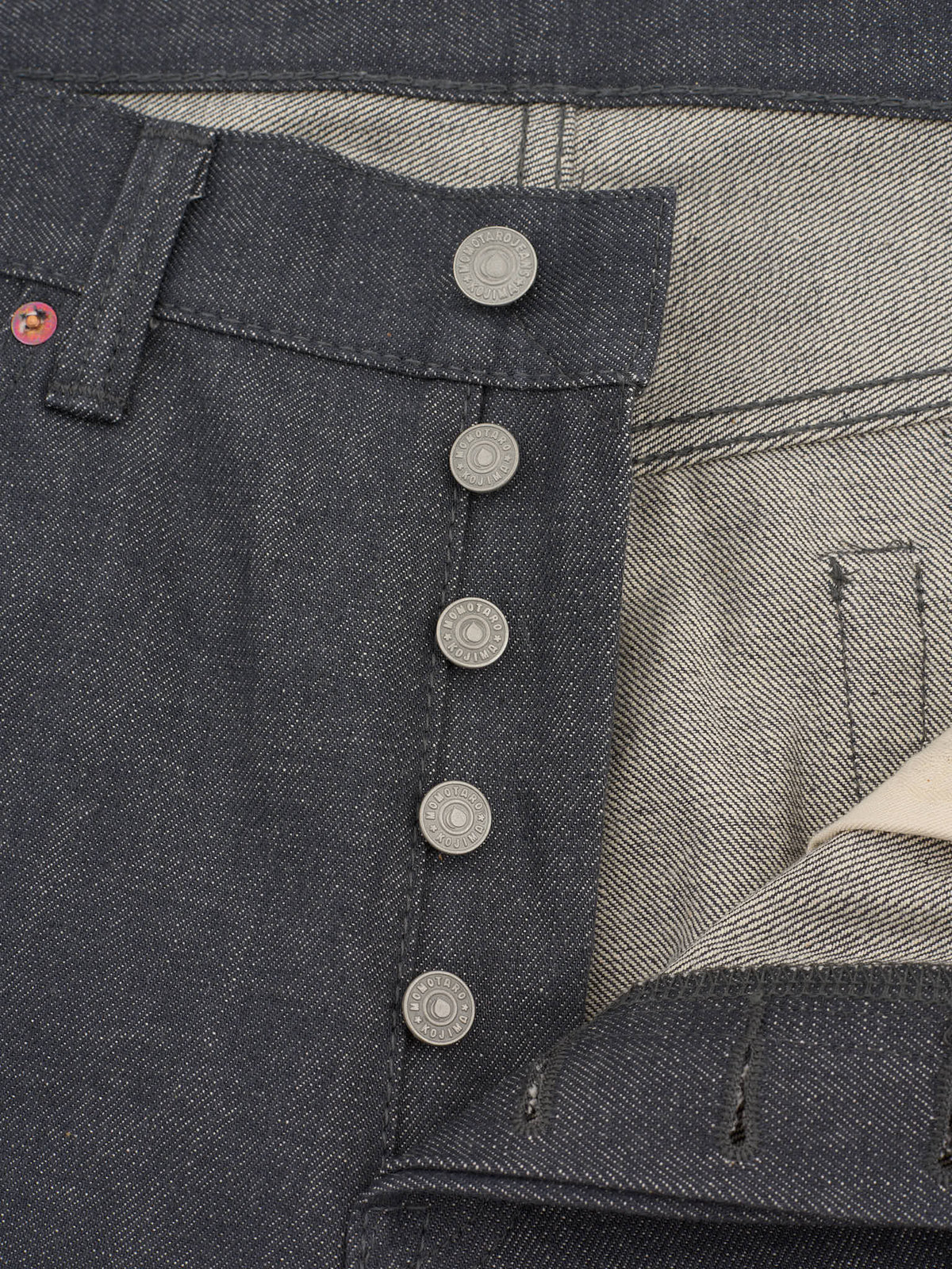 MOMOTARO 0405-70G 14oz Grey Selvedge Denim High Tapered Fit
