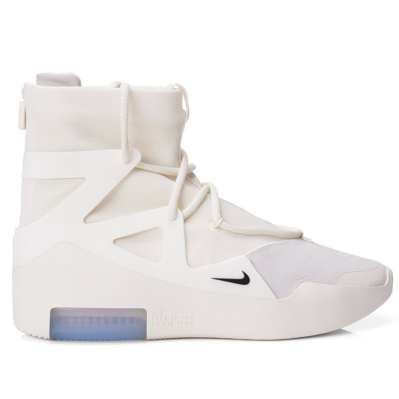 NIKE AIR x FEAR OF GOD 1 'Sail' Canvas-Leather High Top Sneakers Shoes US 10