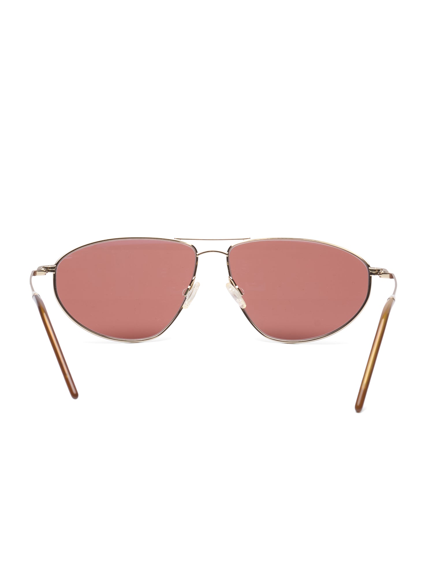 OLIVER PEOPLES Kallen Soft Gold Aviator Sunglasses Rosewood Lens OV1261S 5035/C5