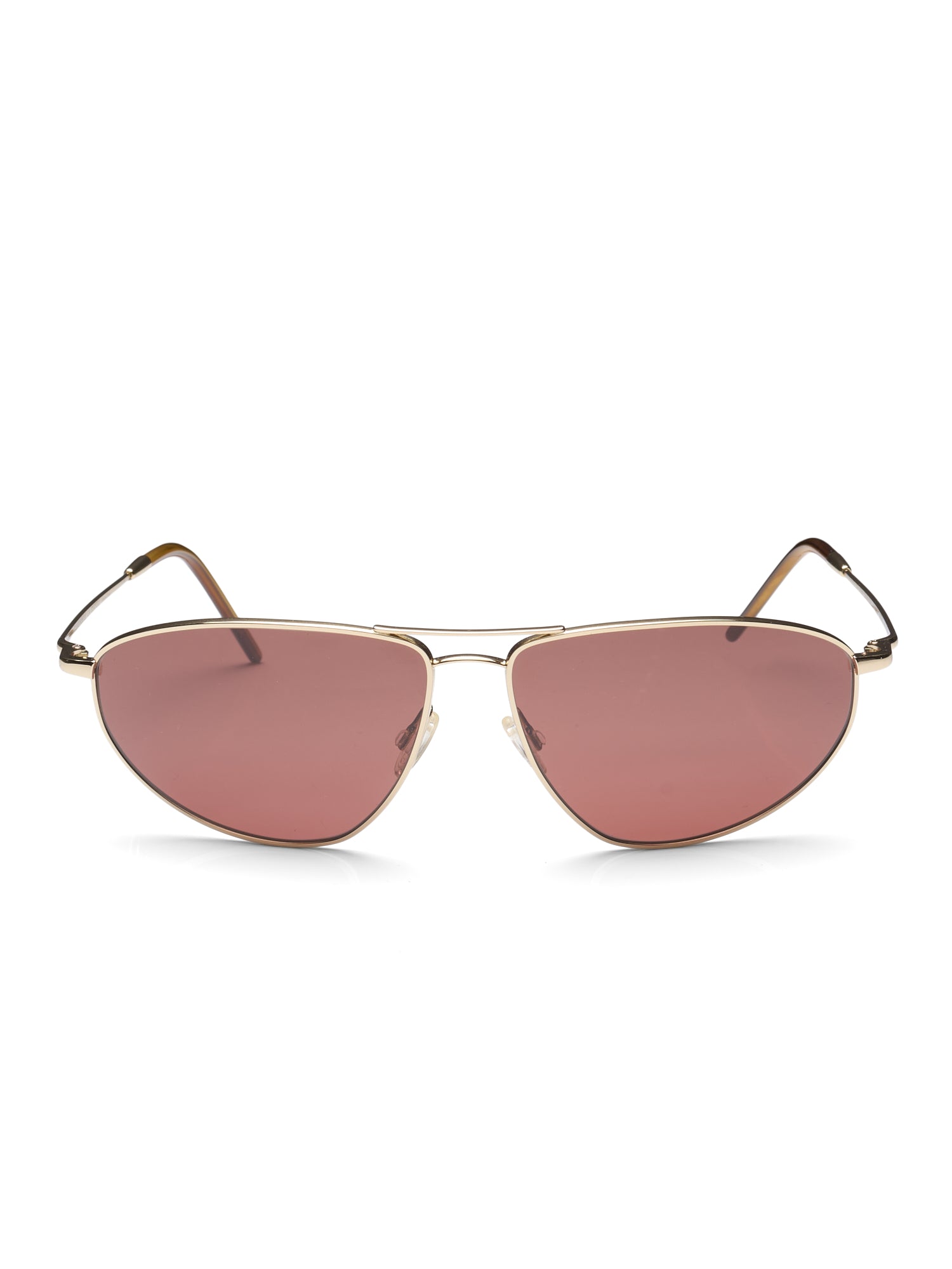 OLIVER PEOPLES Kallen Soft Gold Aviator Sunglasses Rosewood Lens OV1261S 5035/C5