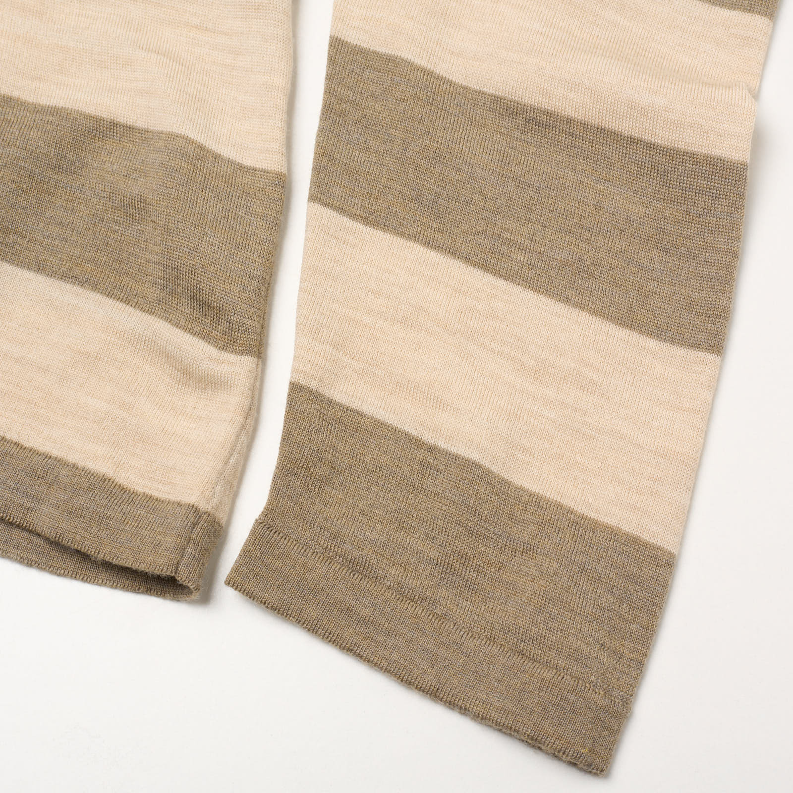 ONES Brown-Beige Striped Loro Piana Wool Super 150's Knit Crewneck Sweater EU 50 NEW US M