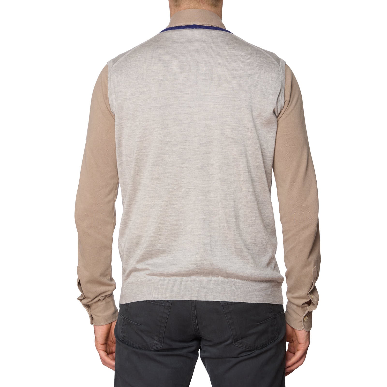 ONES Gray-Blue Loro Piana Cashmere-Silk Knit 6 Button Sweater Vest EU 52 NEW US L