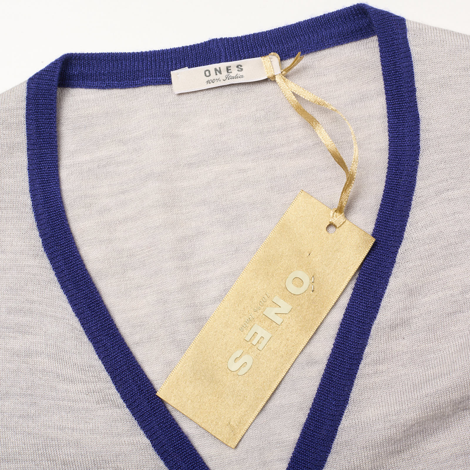 ONES Gray-Blue Loro Piana Cashmere-Silk Knit 6 Button Sweater Vest EU 52 NEW US L