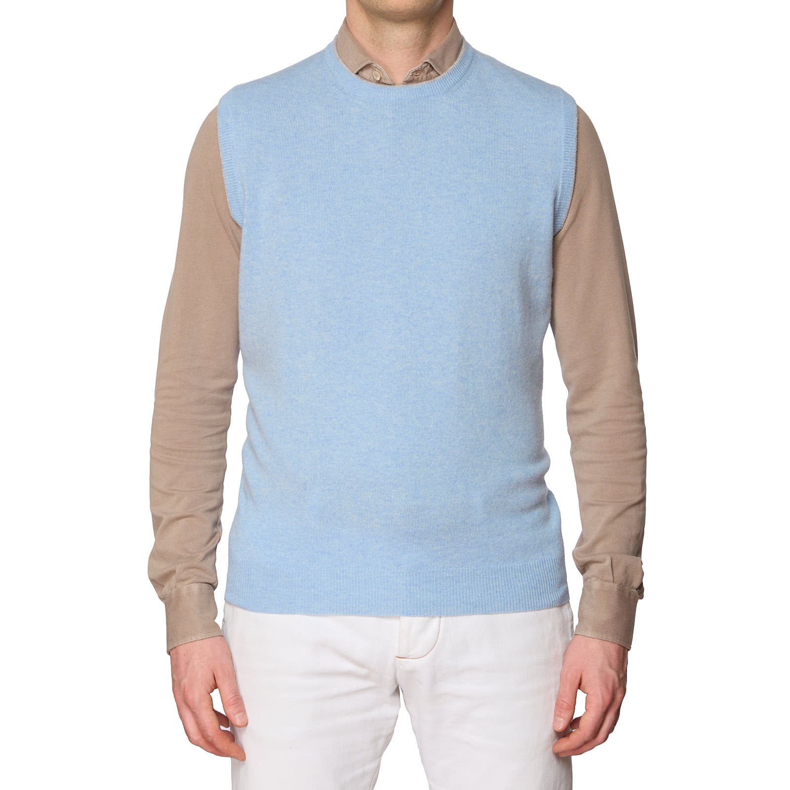 ONES Light Blue Cashmere Knit Sweater Vest EU 50 NEW US M