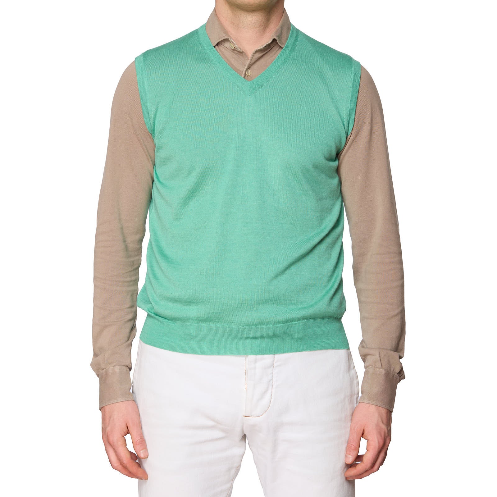 ONES Light Green Cashmere-Silk Knit Sweater Vest EU 50 NEW US M