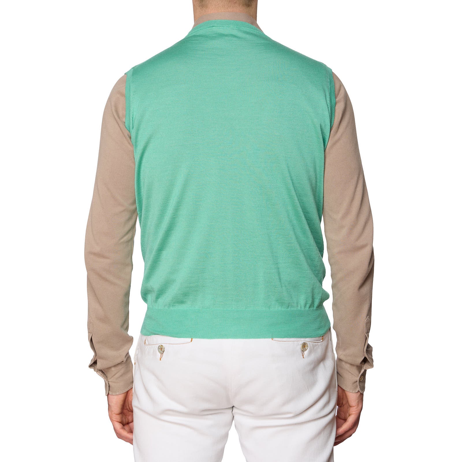ONES Light Green Loro Piana Cashmere-Silk Knit Sweater Vest EU 50 NEW US M