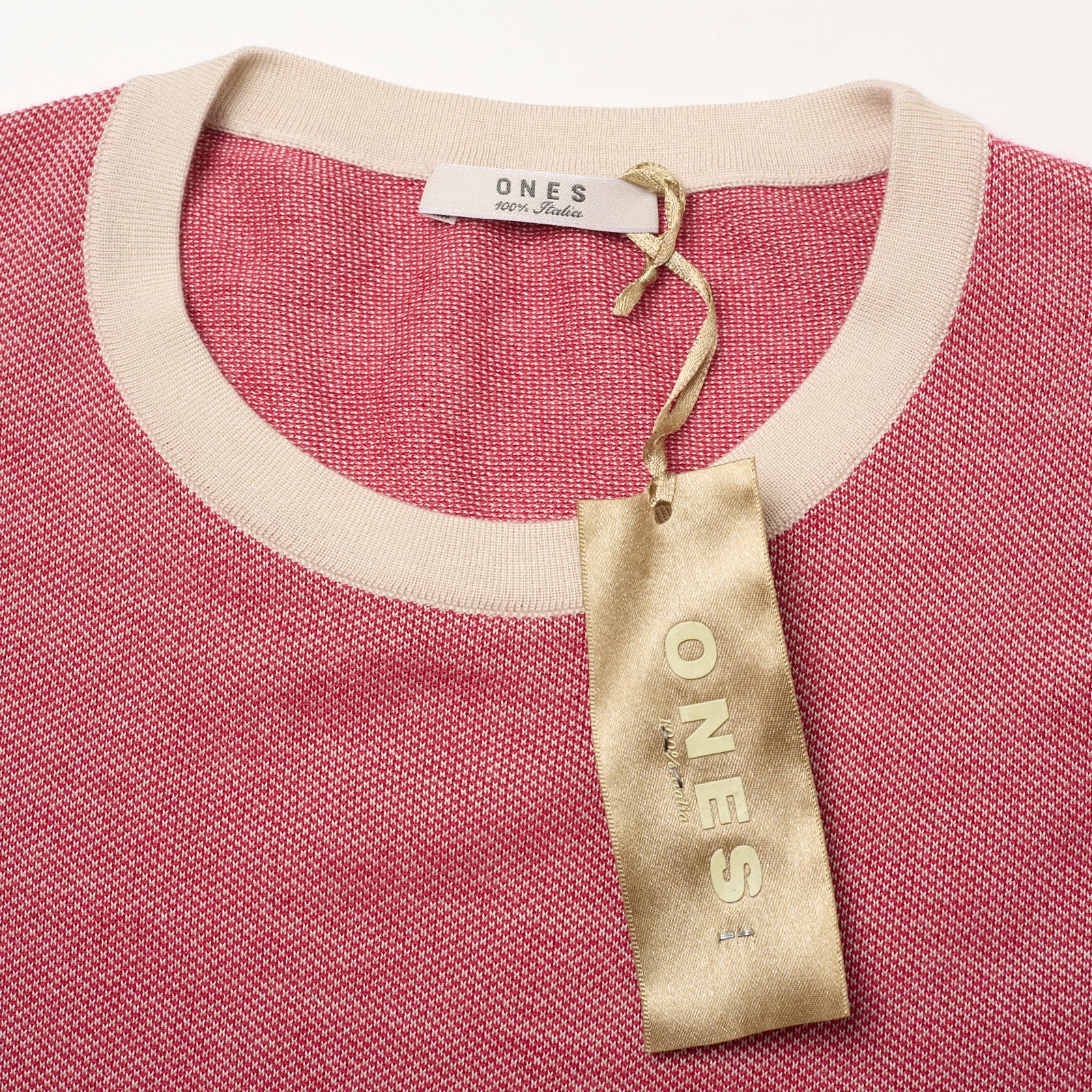 ONES Red Loro Piana Cashmere-Silk Knit Crewneck Sweater EU 50 NEW US M