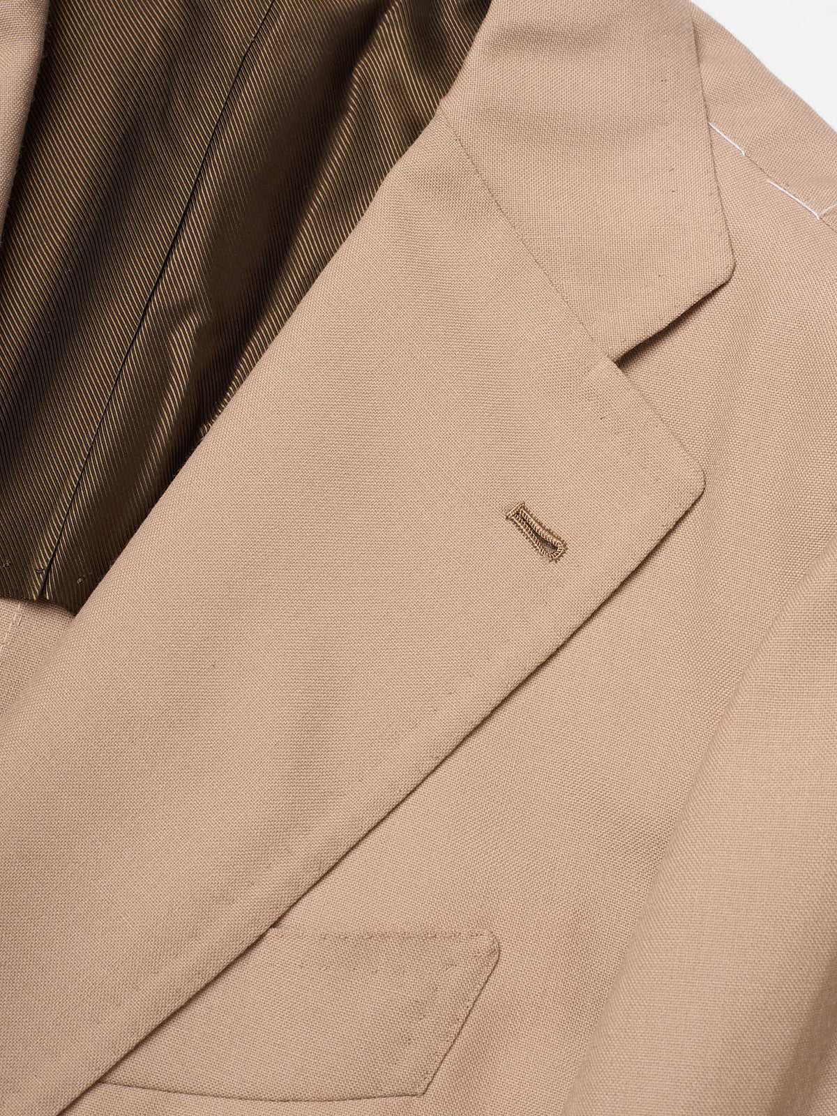 ORAZIO LUCIANO Handmade Tan Gabardine Wool Suit NEW Slim