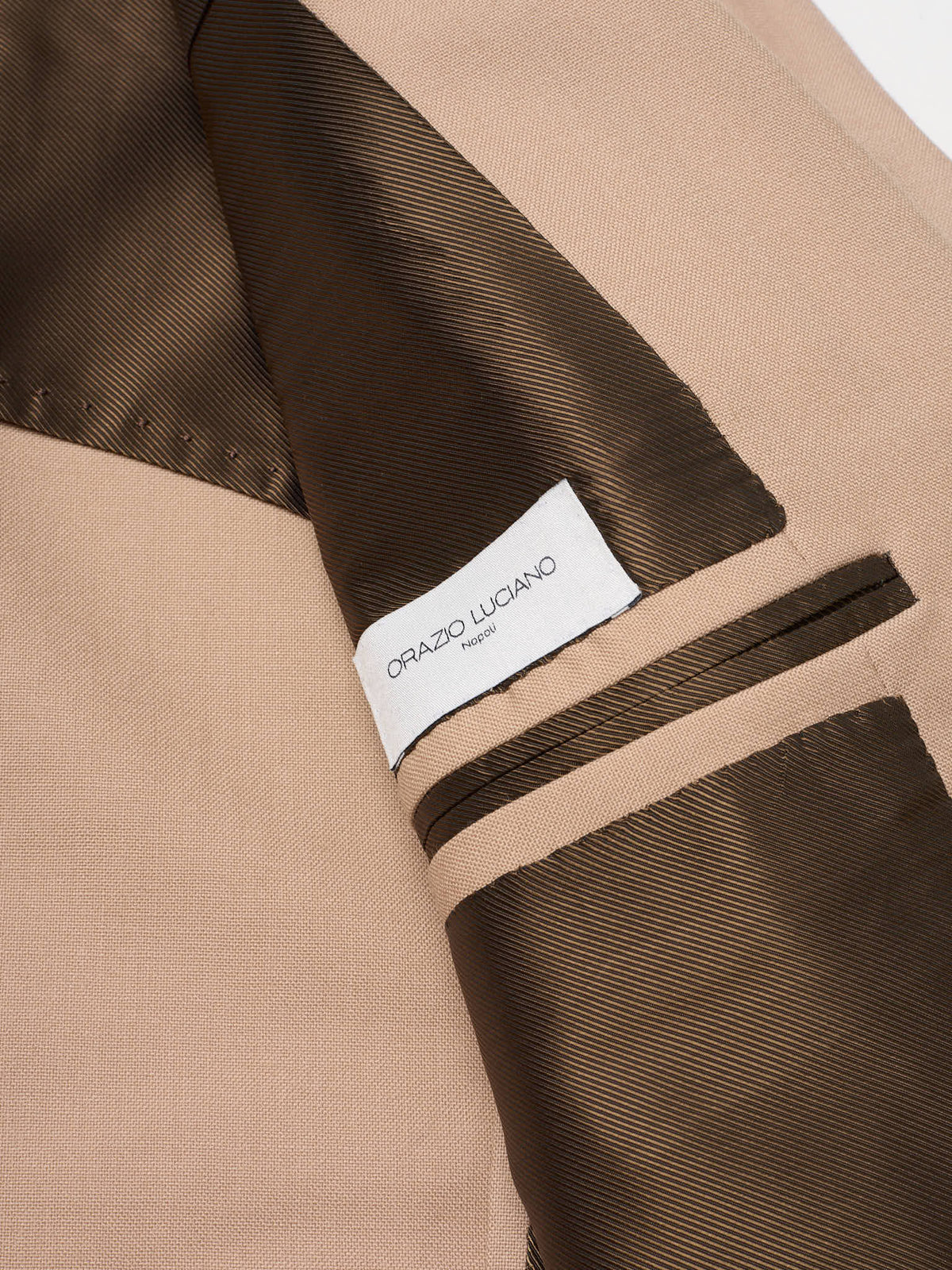 ORAZIO LUCIANO Handmade Tan Gabardine Wool Suit NEW Slim