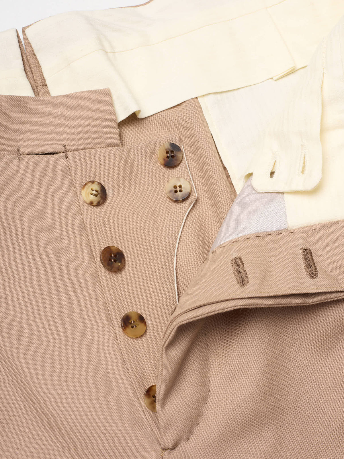 ORAZIO LUCIANO Handmade Tan Gabardine Wool Suit NEW Slim