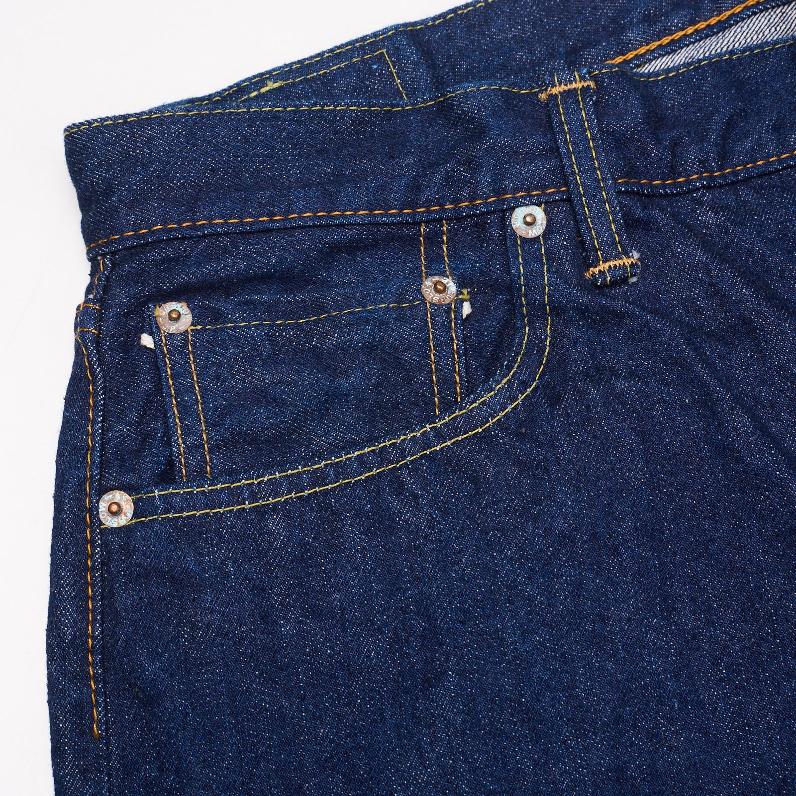 orSlow 105 Standard One Wash Blue Denim Cotton Selvedge Jeans US XL 5