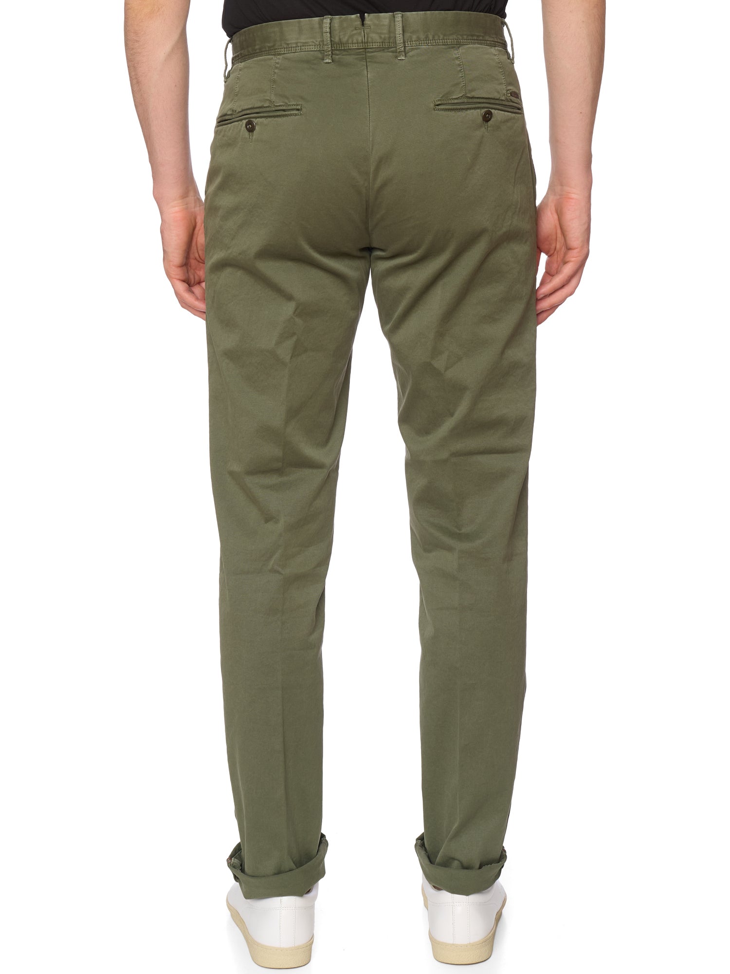 INCOTEX "Slacks" Olive Cotton Regular Fit Chino Pants NEW Size 33