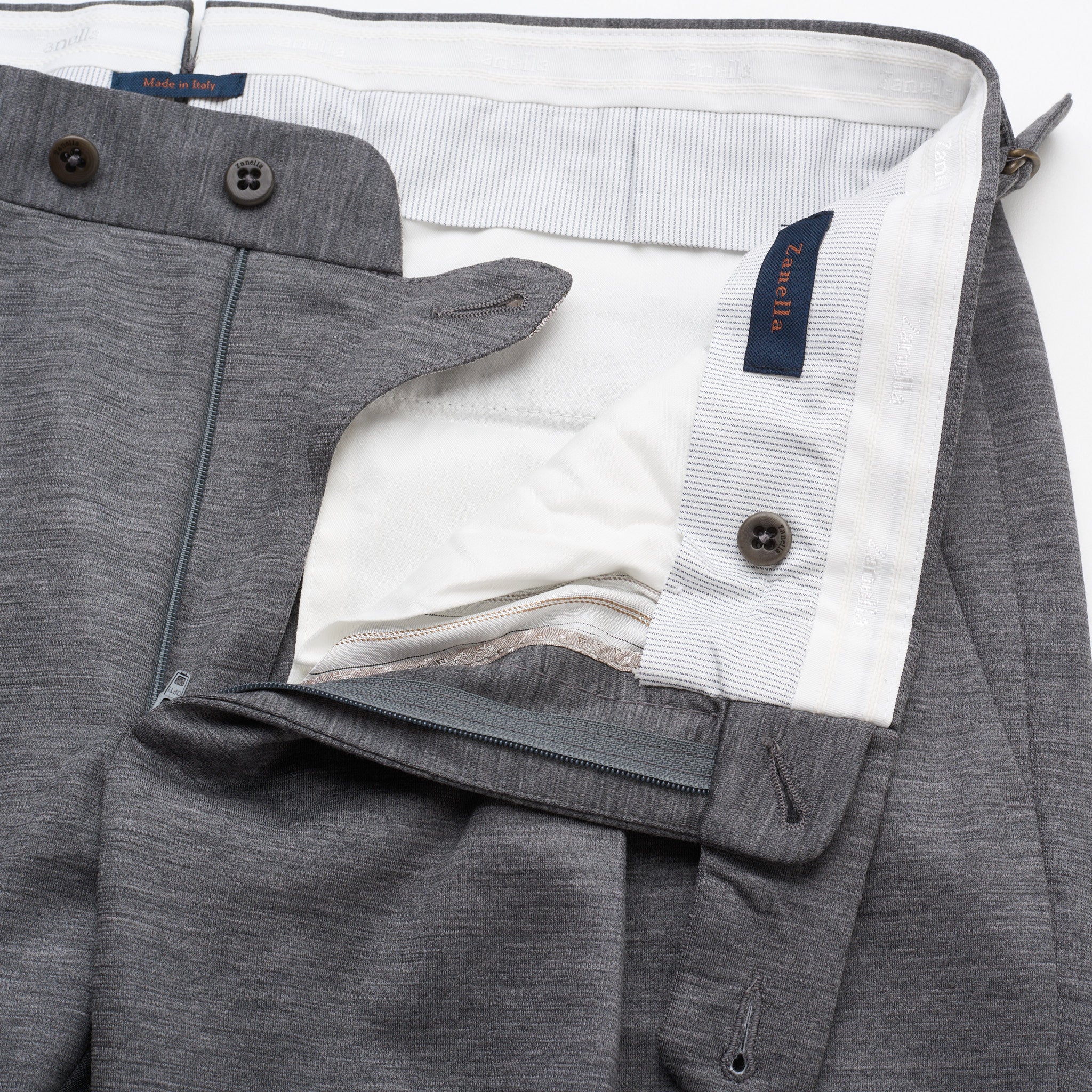 ZANELLA Gray Stretch Wool Stretch Pants EU 46 NEW US 30