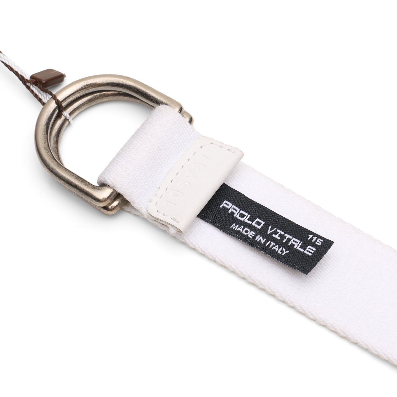 PAOLO VITALE White Cotton Web Silver-Tone D-ring Belt 115cm NEW 46"