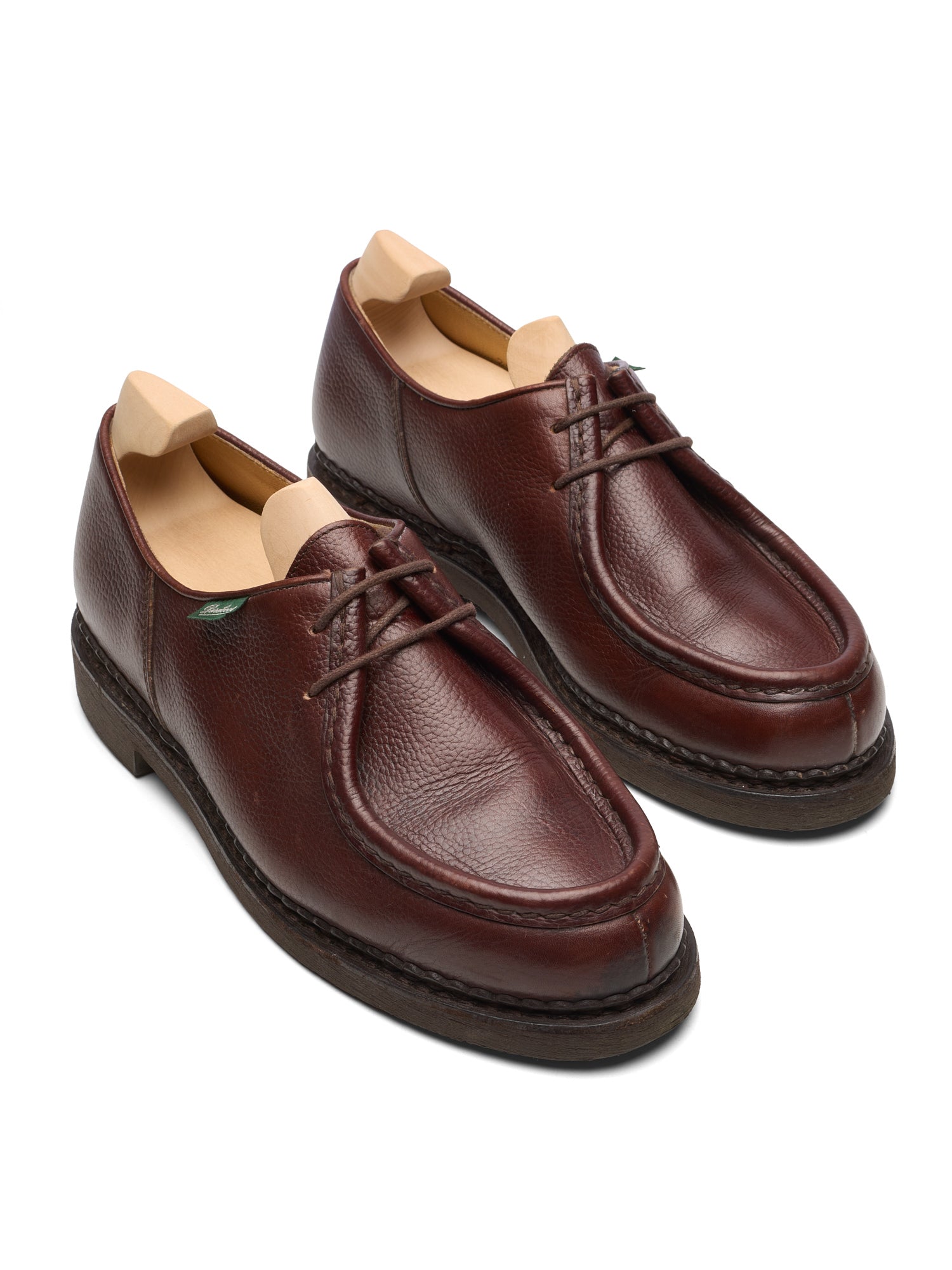 PARABOOT X Drake's Burgundy Pebble Grain "Michael" Crepe Sole Shoes EU 41.5 US 8.5