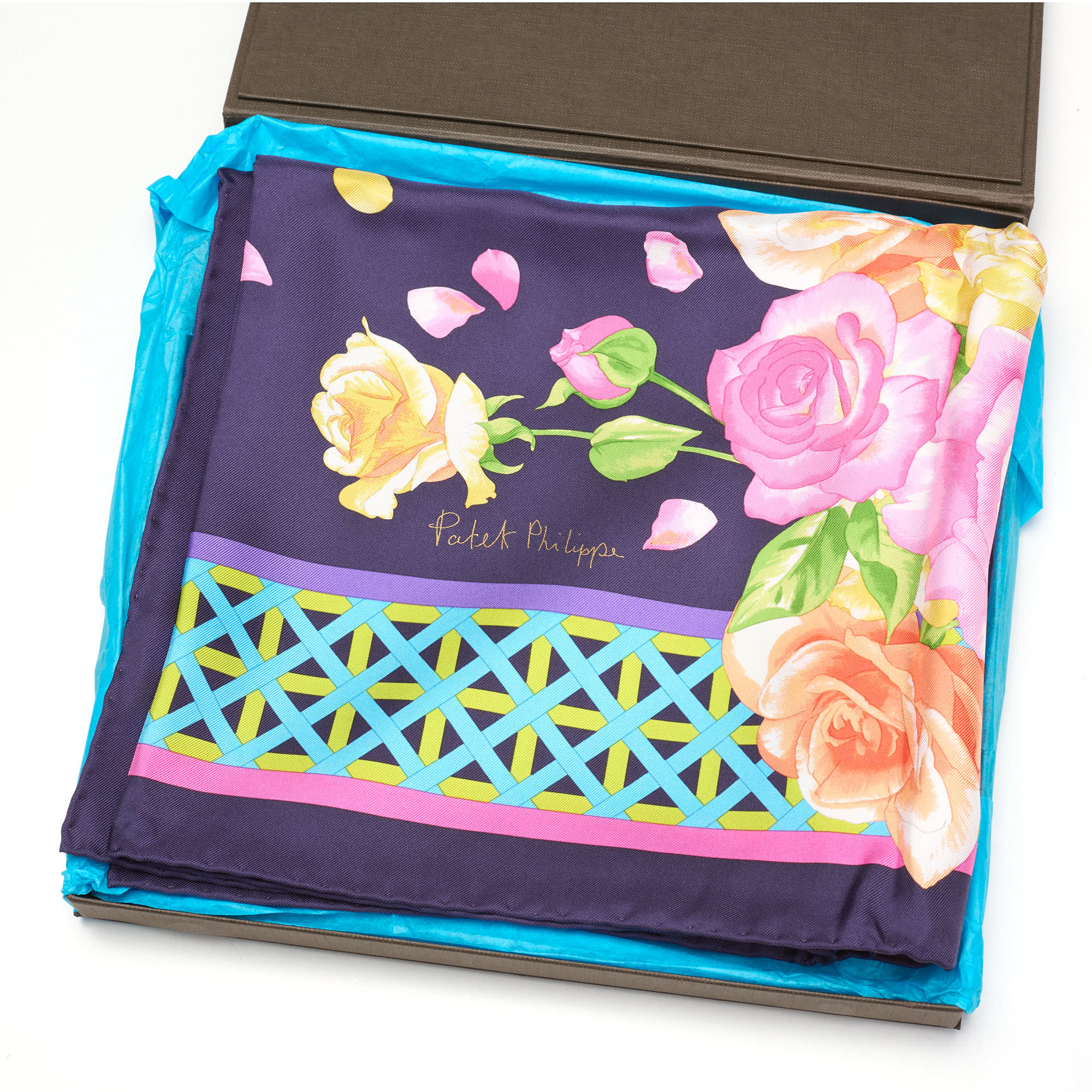 PATEK PHILIPPE Geneve Limited Edition 2015 Multi-Color Floral Silk Scarf Stole NEW