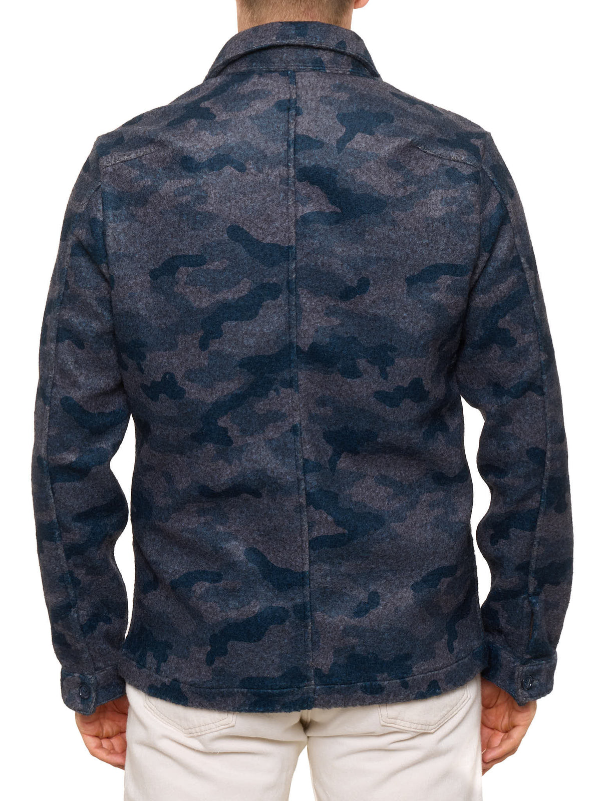 PIETRA SALATA Gray-Blue Camo Pattern Jacket Overshirt NEW