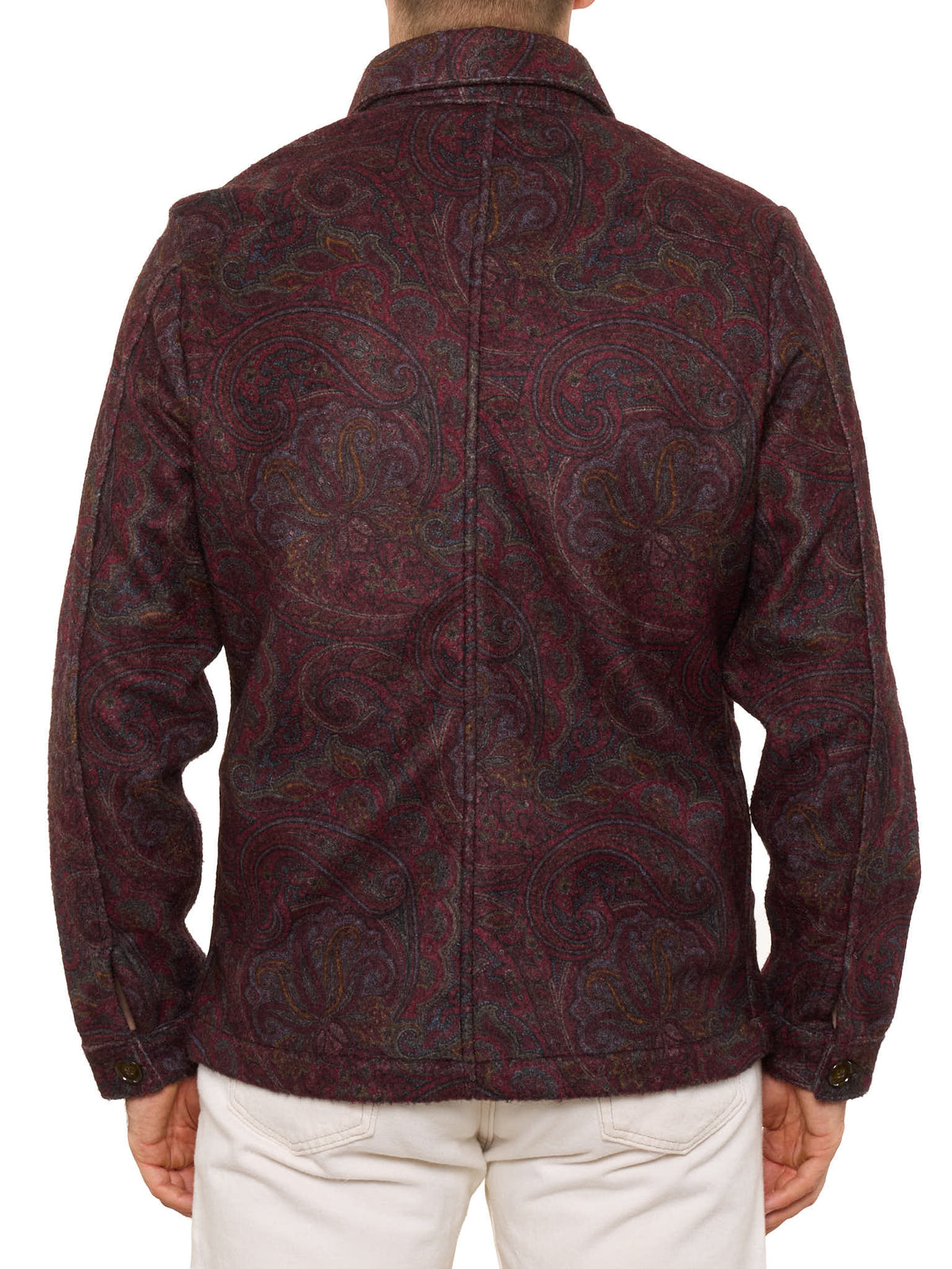 PIETRA SALATA Napoli Beetroot Paisley Safari Jacket Overshirt NEW