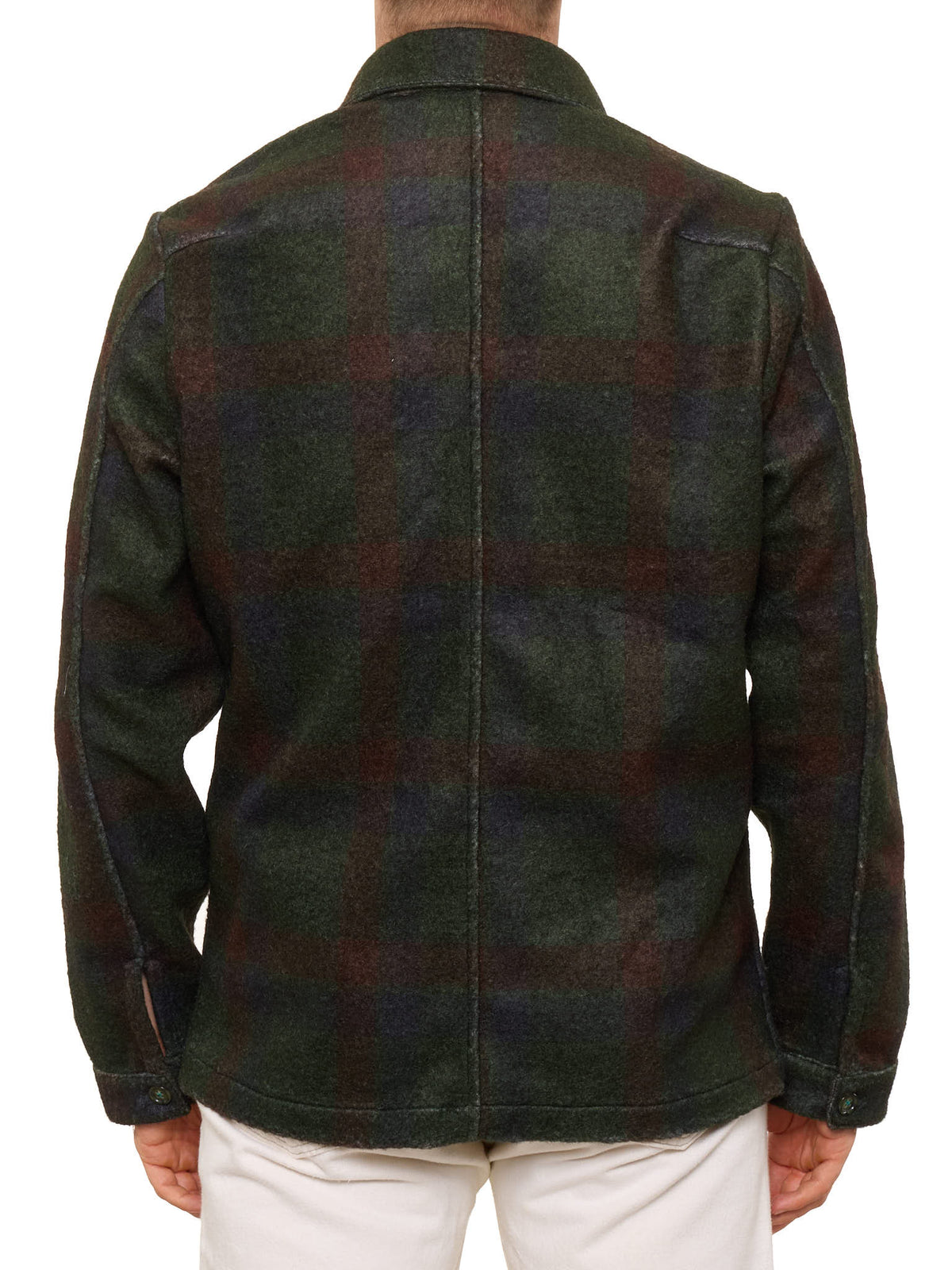 PIETRA SALATA Napoli Dark Green Plaid Safari Jacket Overshirt