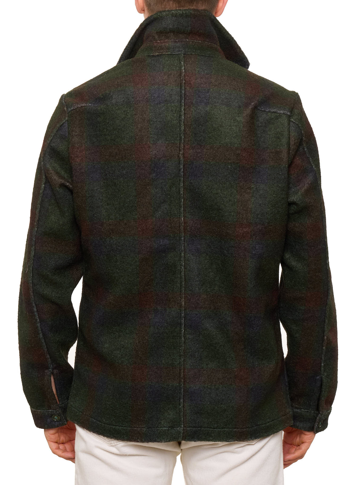 PIETRA SALATA Napoli Dark Green Plaid Safari Jacket Overshirt