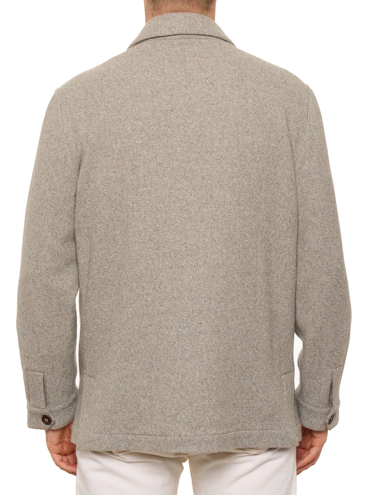 PIETRA SALATA Napoli Gray Herringbone Wool-Cashmere Jacket NEW L