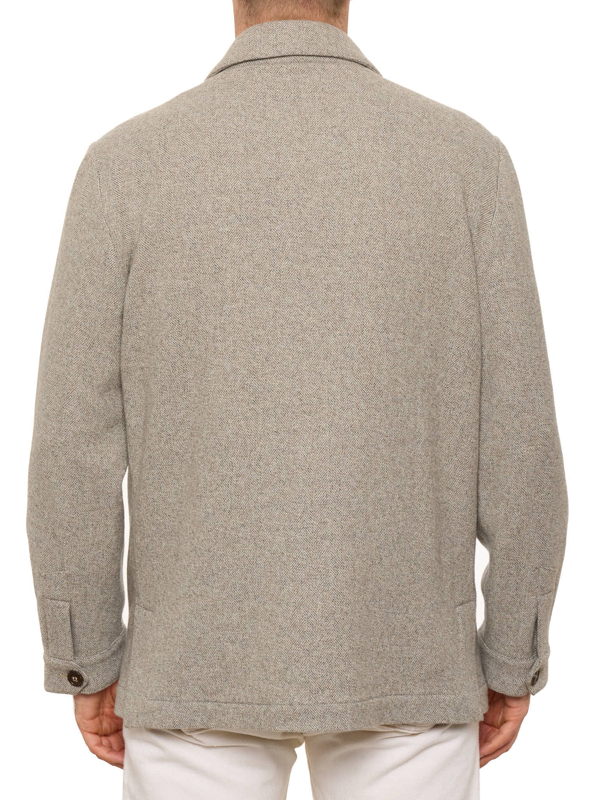 PIETRA SALATA Napoli Gray Herringbone Wool-Cashmere Jacket NEW L