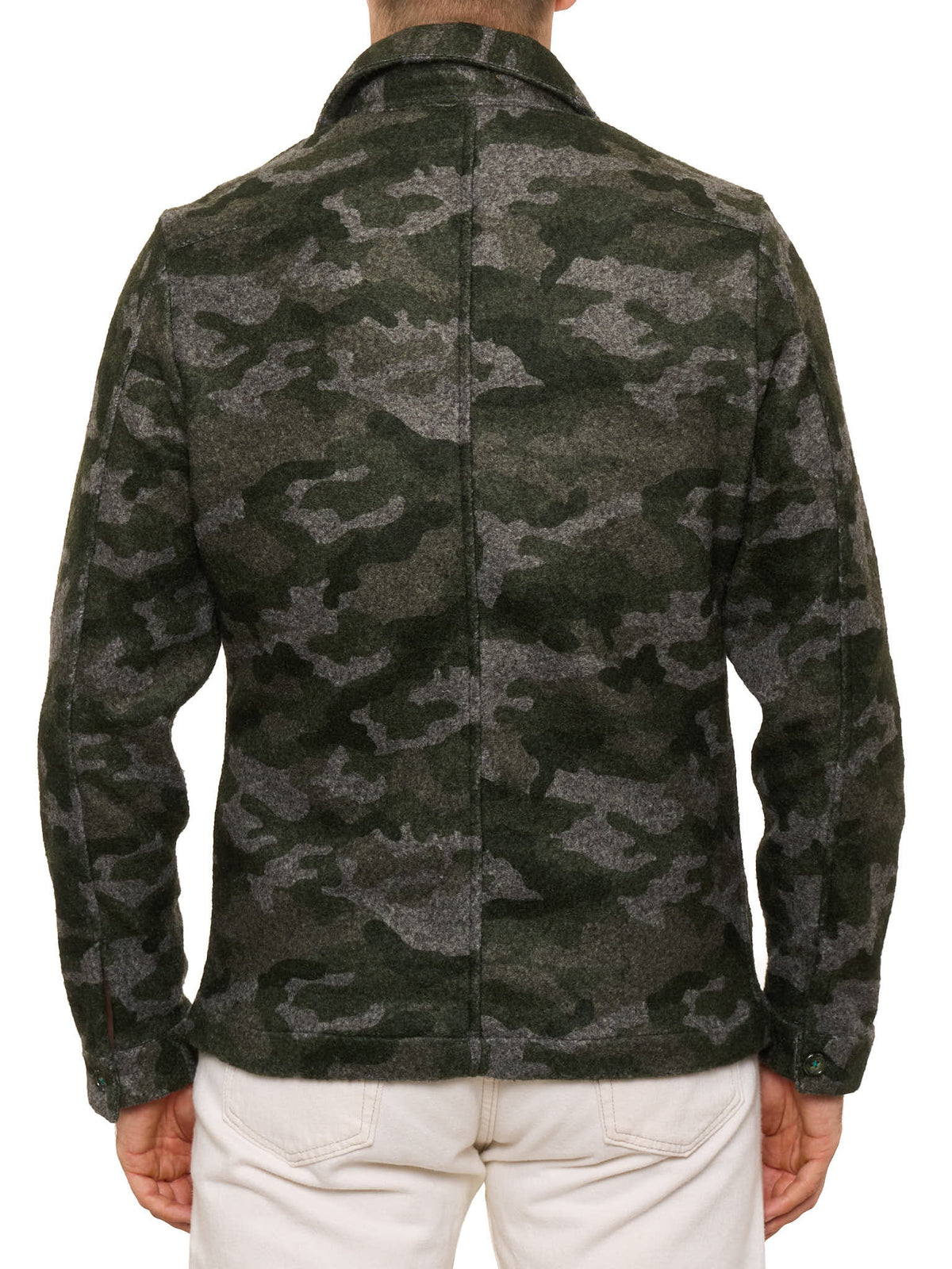 PIETRA SALATA Napoli Green-Gray Camo Safari Jacket Overshirt NEW