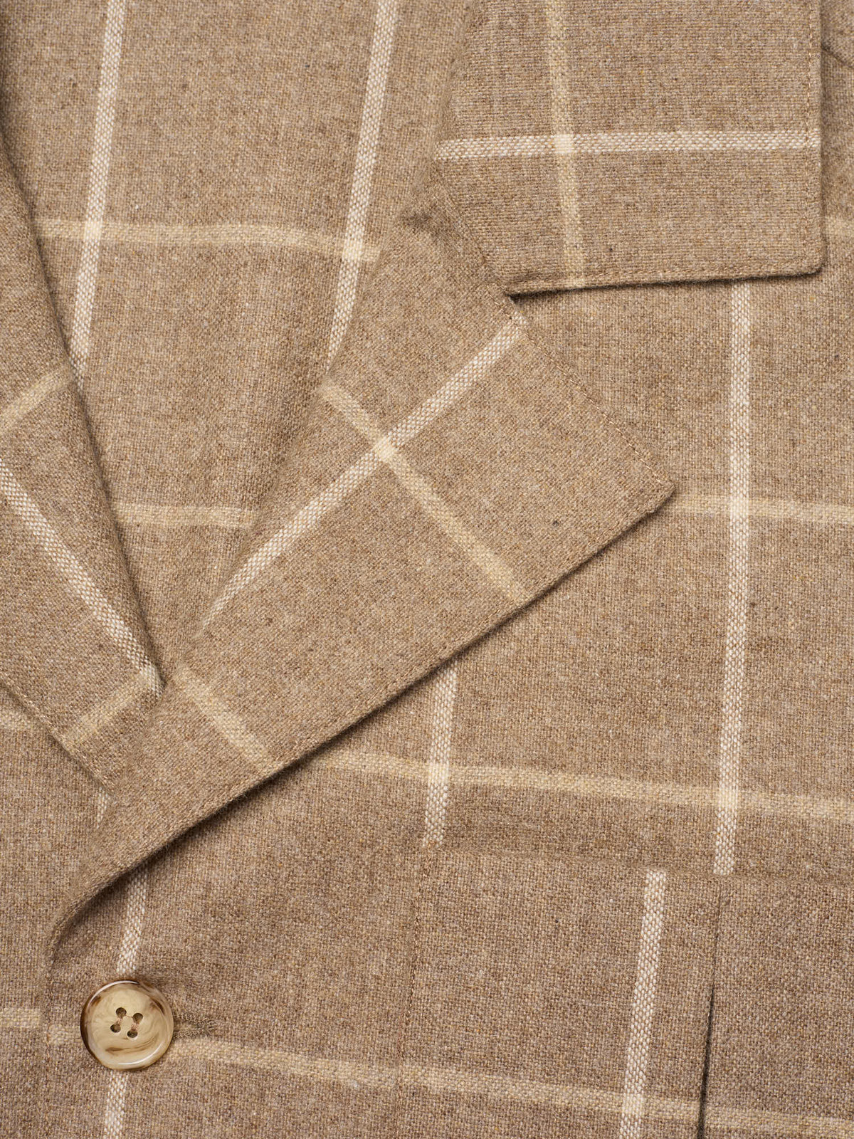 PIETRA SALATA Napoli "John" Beige Windowpane Wool Travel Jacket Car Coat NEW Slim