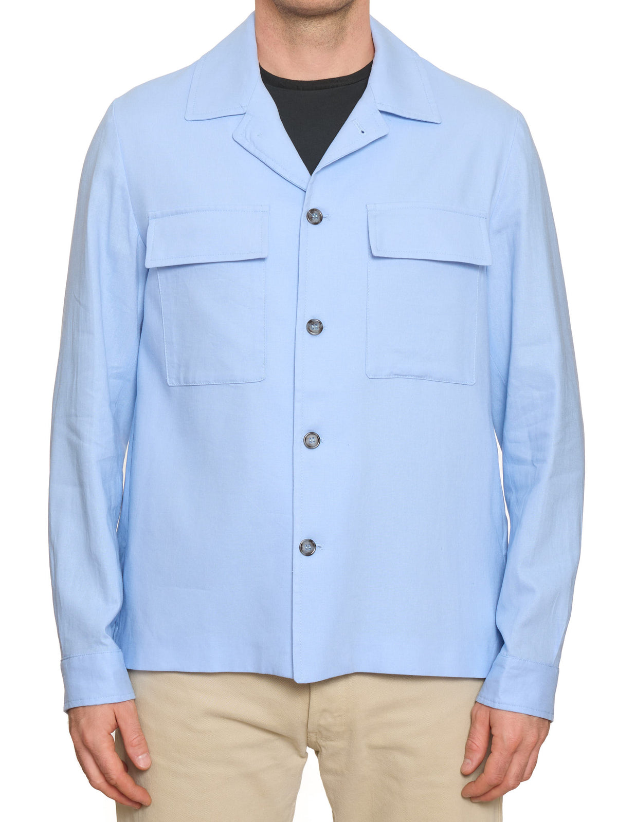 PIETRA SALATA Napoli "Miseno" Blue Wool Lightweight Jacket NEW
