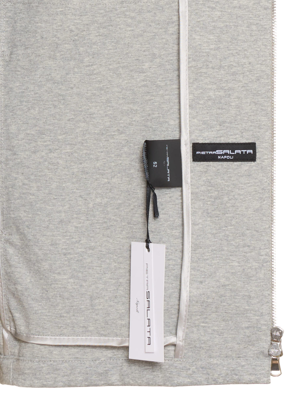 PIETRA SALATA Napoli "Niky" Gray Jersey Lightweight Stretch Cotton Jacket NEW