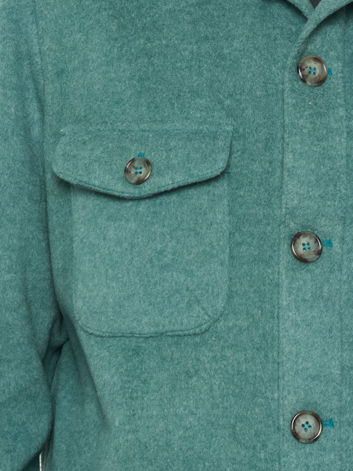 PIETRA SALATA Napoli Teal Safari Jacket Overshirt NEW