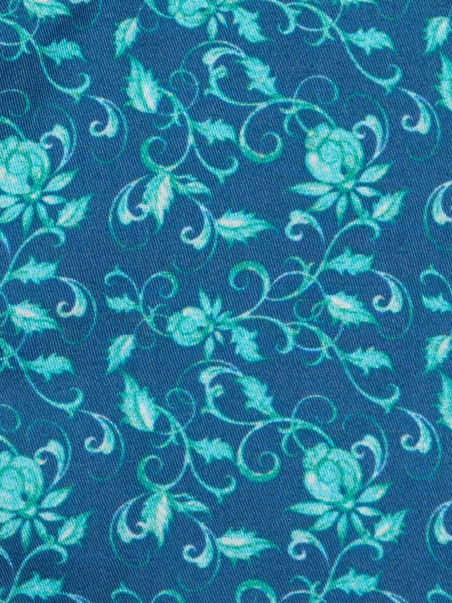 PIETRA SALATA Blue Floral Cotton Spread Collar Shirt