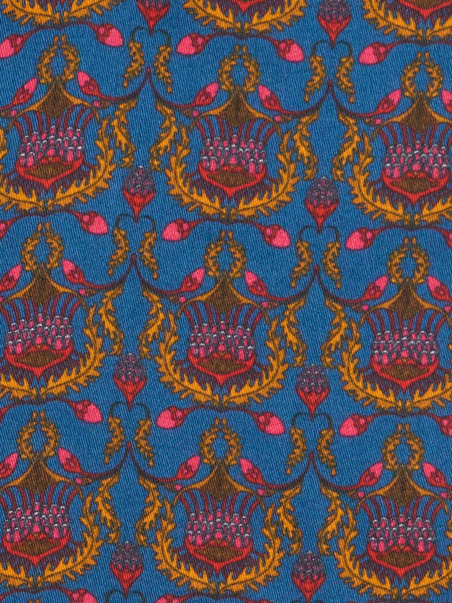 PIETRA SALATA Blue Floral Pattern Cotton Shirt