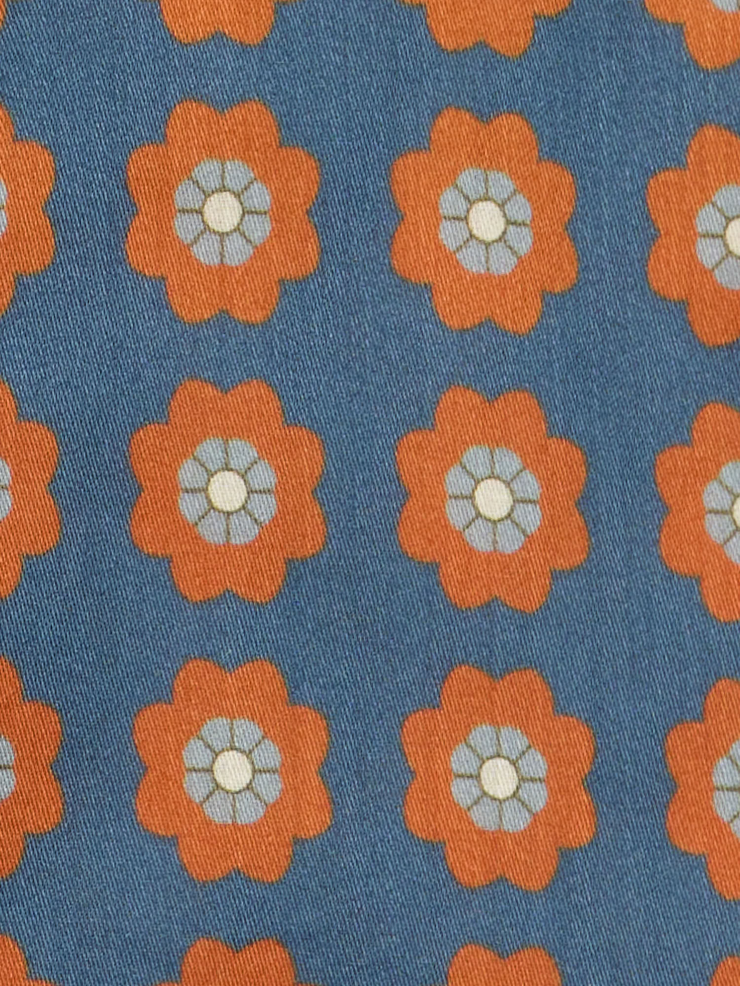 PIETRA SALATA Blue Medallion Cotton Spread Collar Shirt